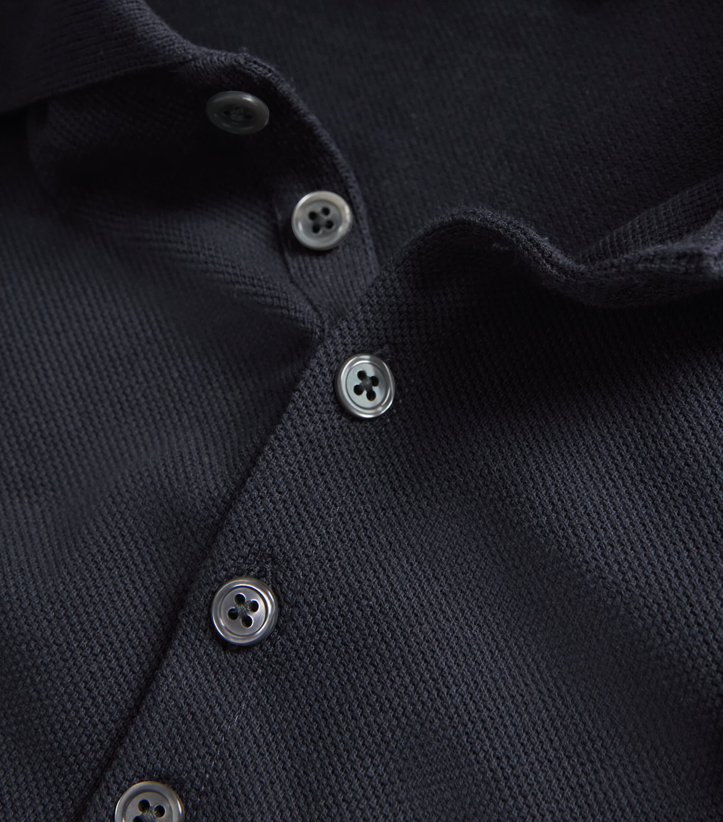 Thom Browne Mens Cotton Appliqué Polo Shirt Navy Image 5