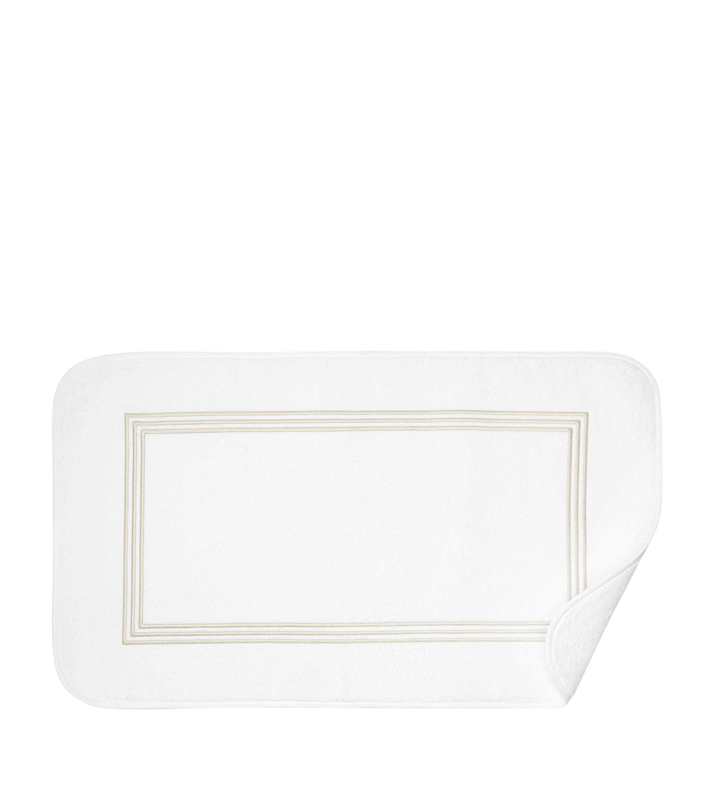 Tre Righe Bath Mat (50cm x 90cm) WHITE/SAGE Image 2