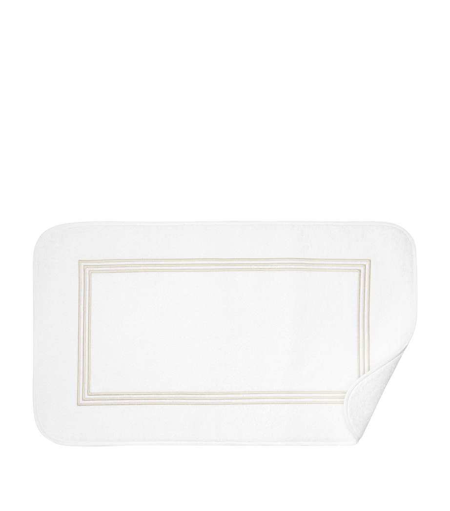 Tre Righe Bath Mat (50cm x 90cm) WHITE/SAGE Image 2