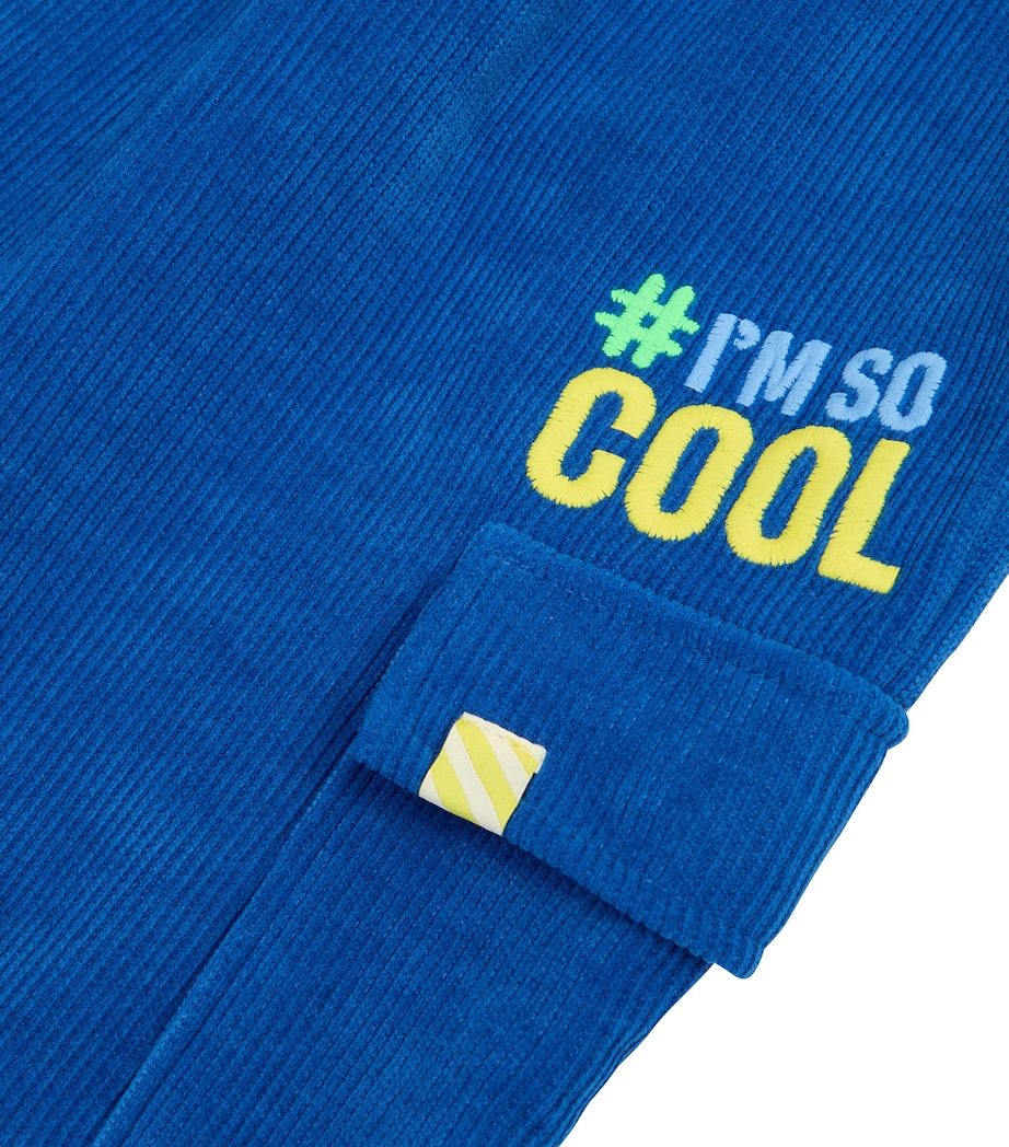 Corduroy Embroidered Sweatpants (2-6 Years) BLUE Image 2