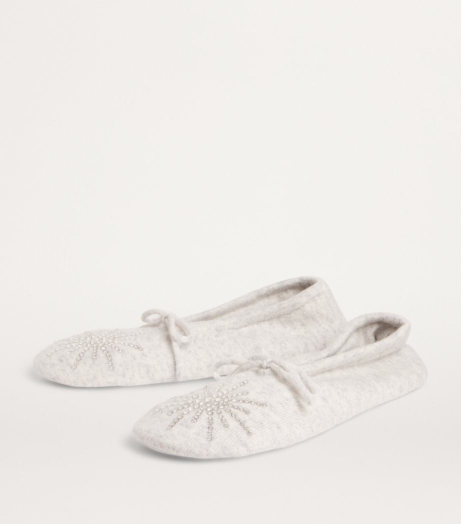 William Sharp Cashmere Crystal-Embellished Dolly Slippers Silverhaze Image 3