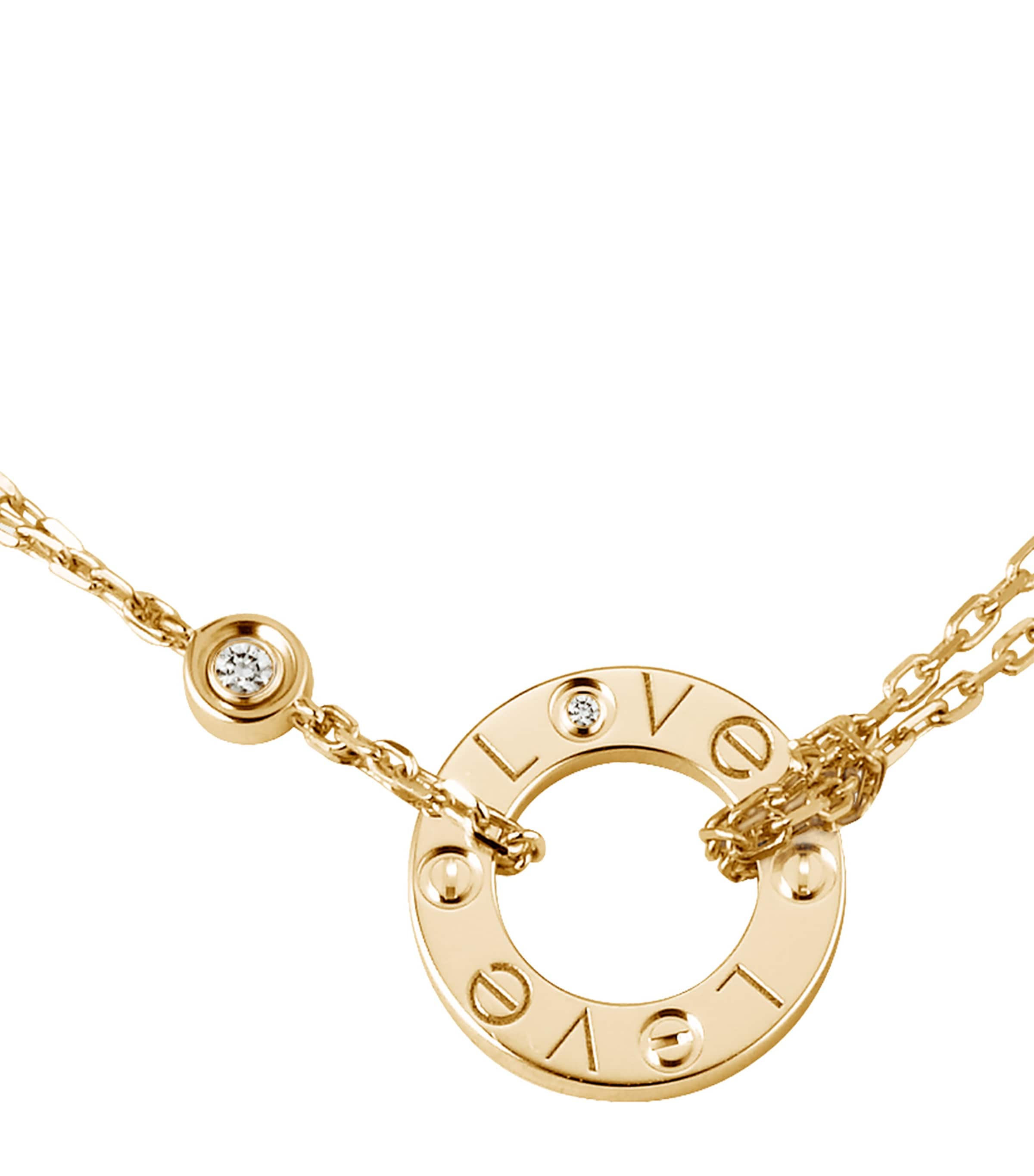 Cartier Yellow Gold and Diamond LOVE Double Chain Necklace Yellow Gold Image 3
