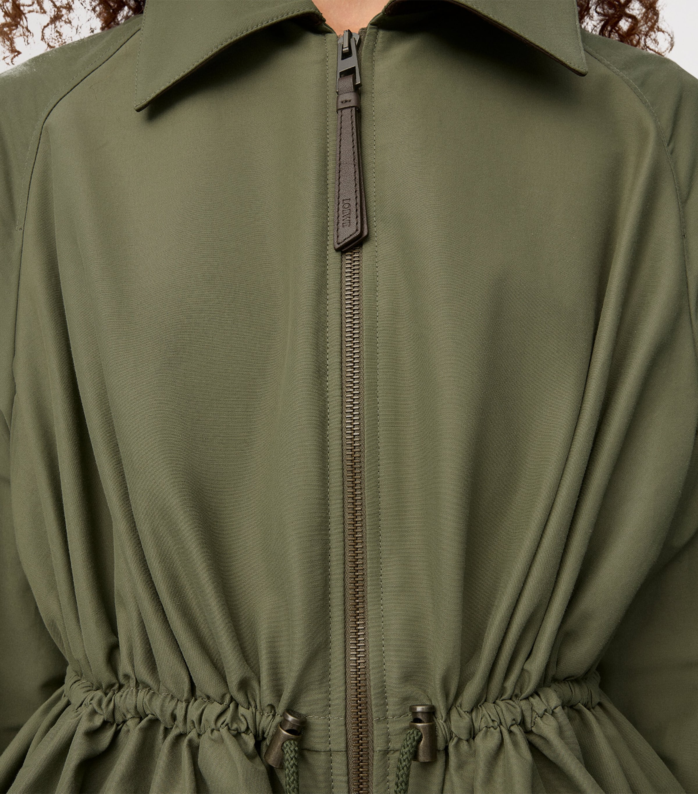 【23AW NEW】LOEWE_women / コットンシルク フーディ ジャケット Loewe Cotton Hooded Short Parka Jacket (Coats and Jackets