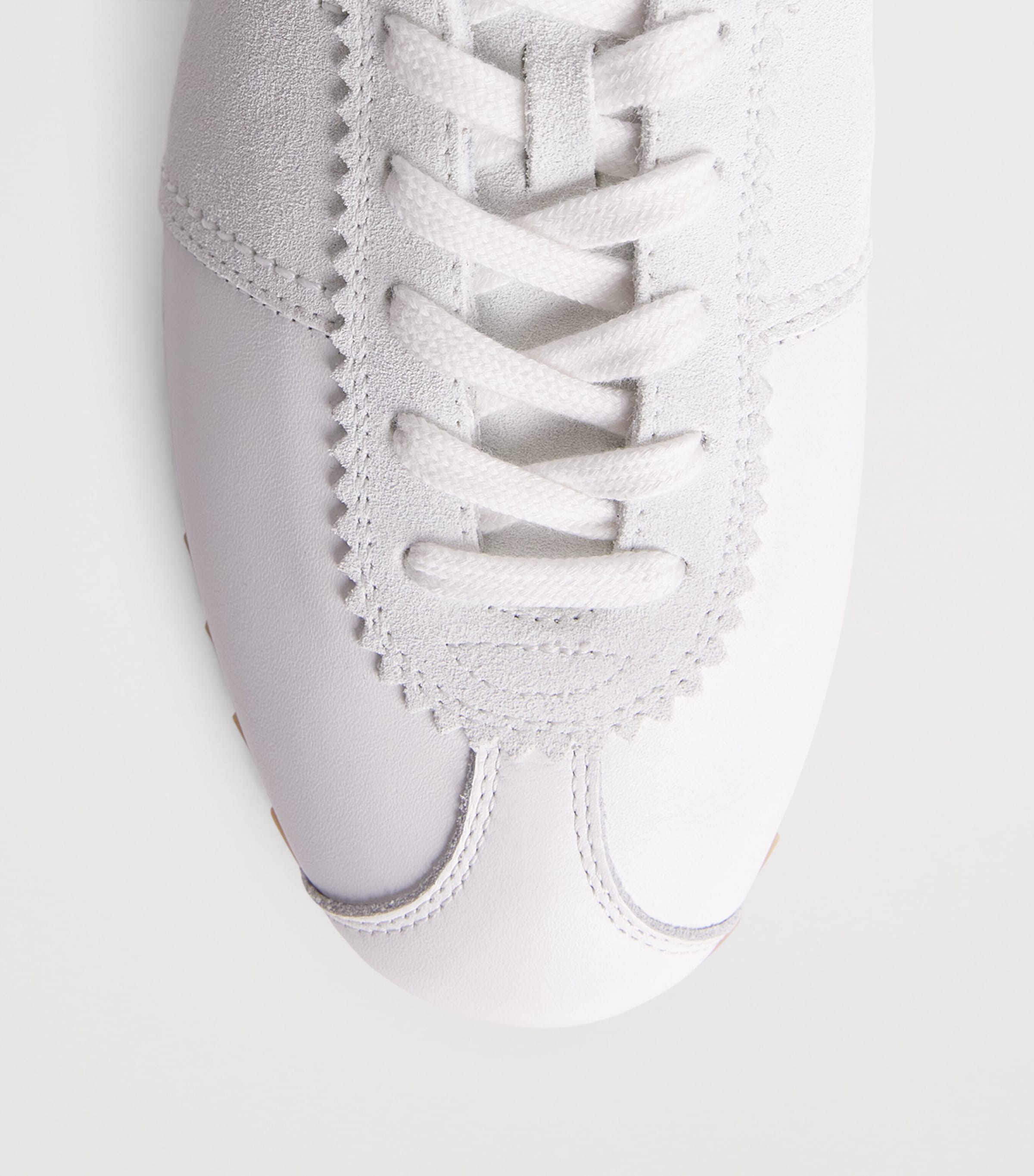 Sandro Paris Leather and Suede Low-Top Sneakers White Image 6