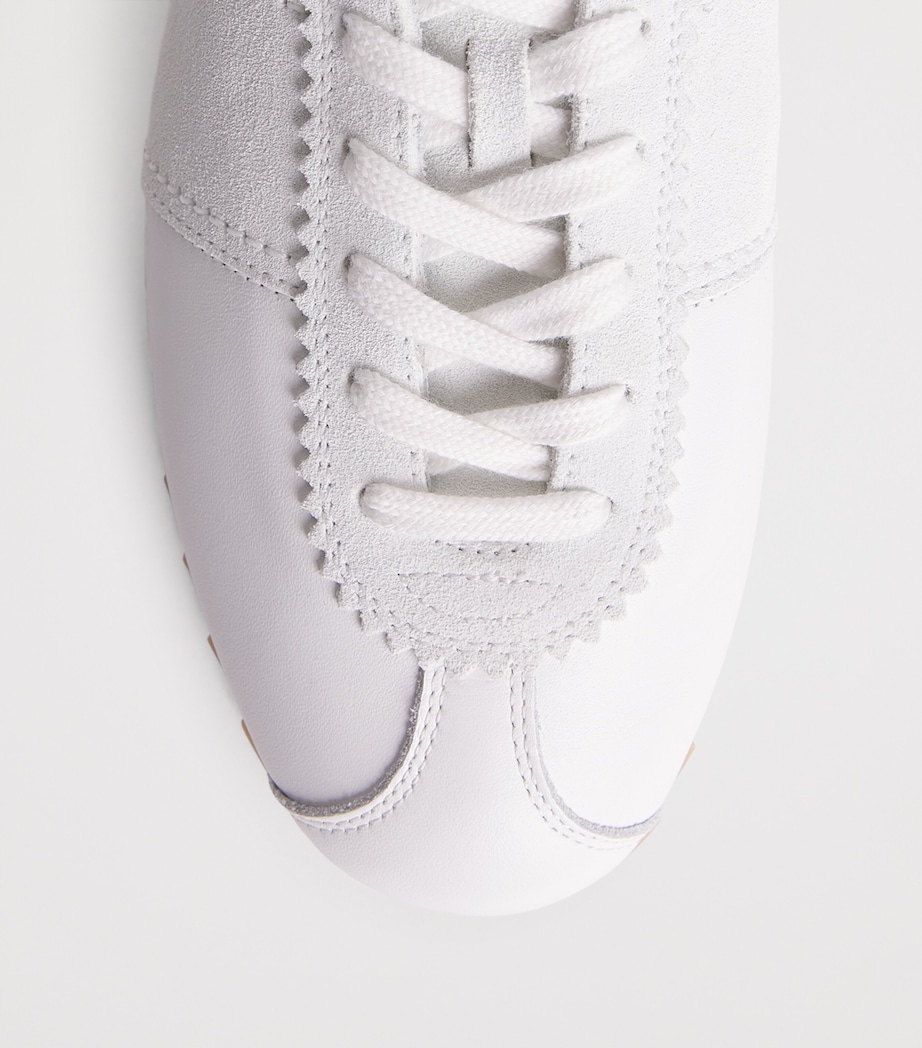 Sandro Paris Leather and Suede Low-Top Sneakers White Image 6