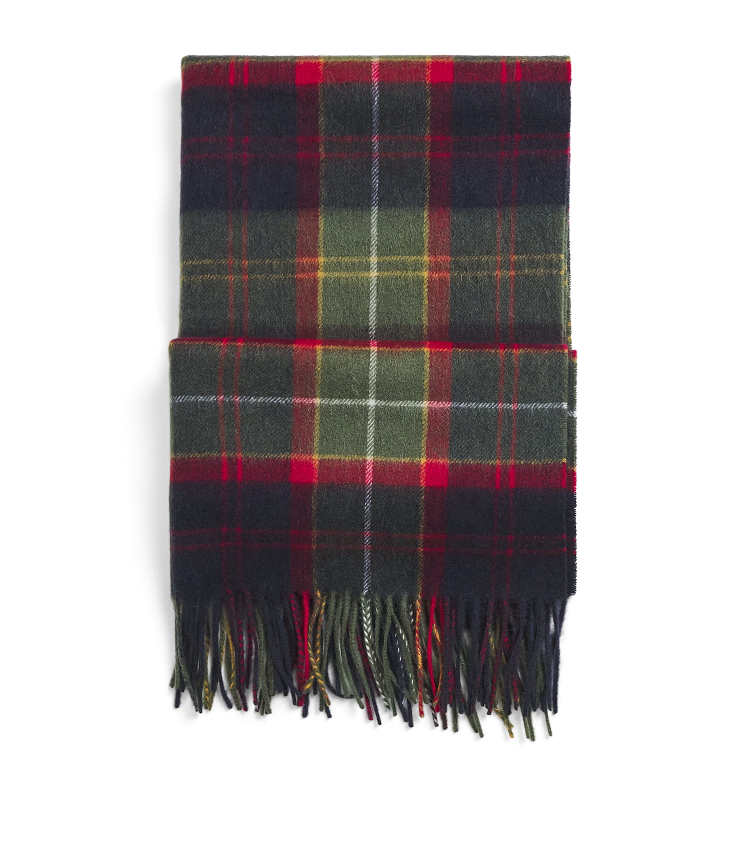 Barbour Wool Brack Patchwork Tartan Scarf In Multi