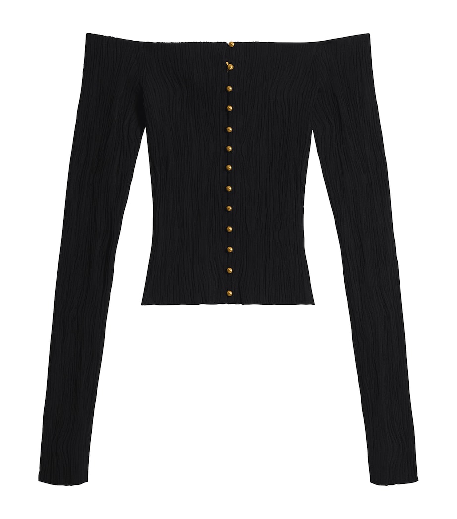 Schiaparelli Womens Off-The-Shoulder Top Black Image 1
