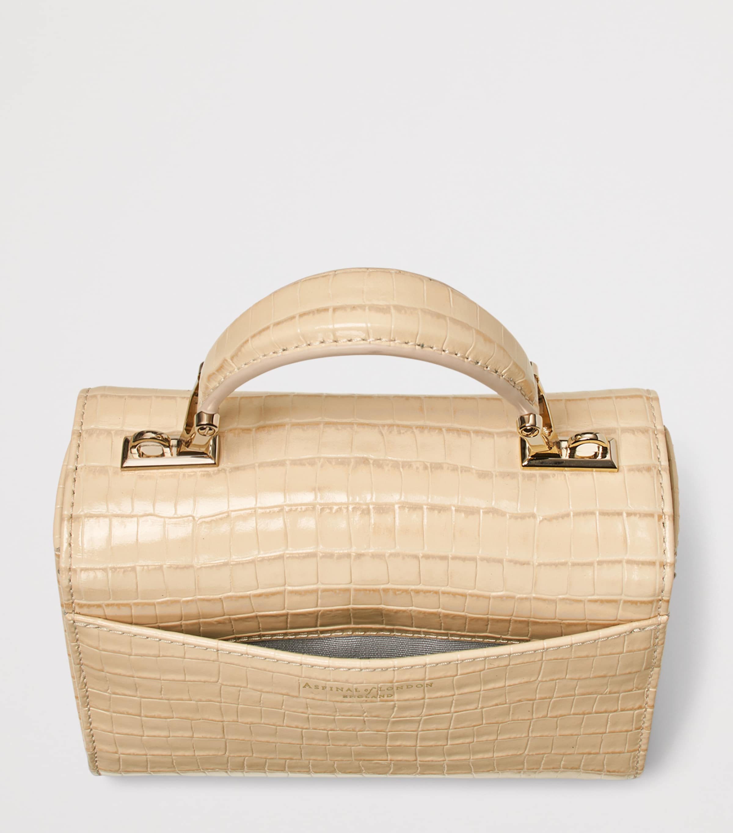 Aspinal Of London Mini Leather Mayfair Top-Handle Bag Buttermilk Image 5
