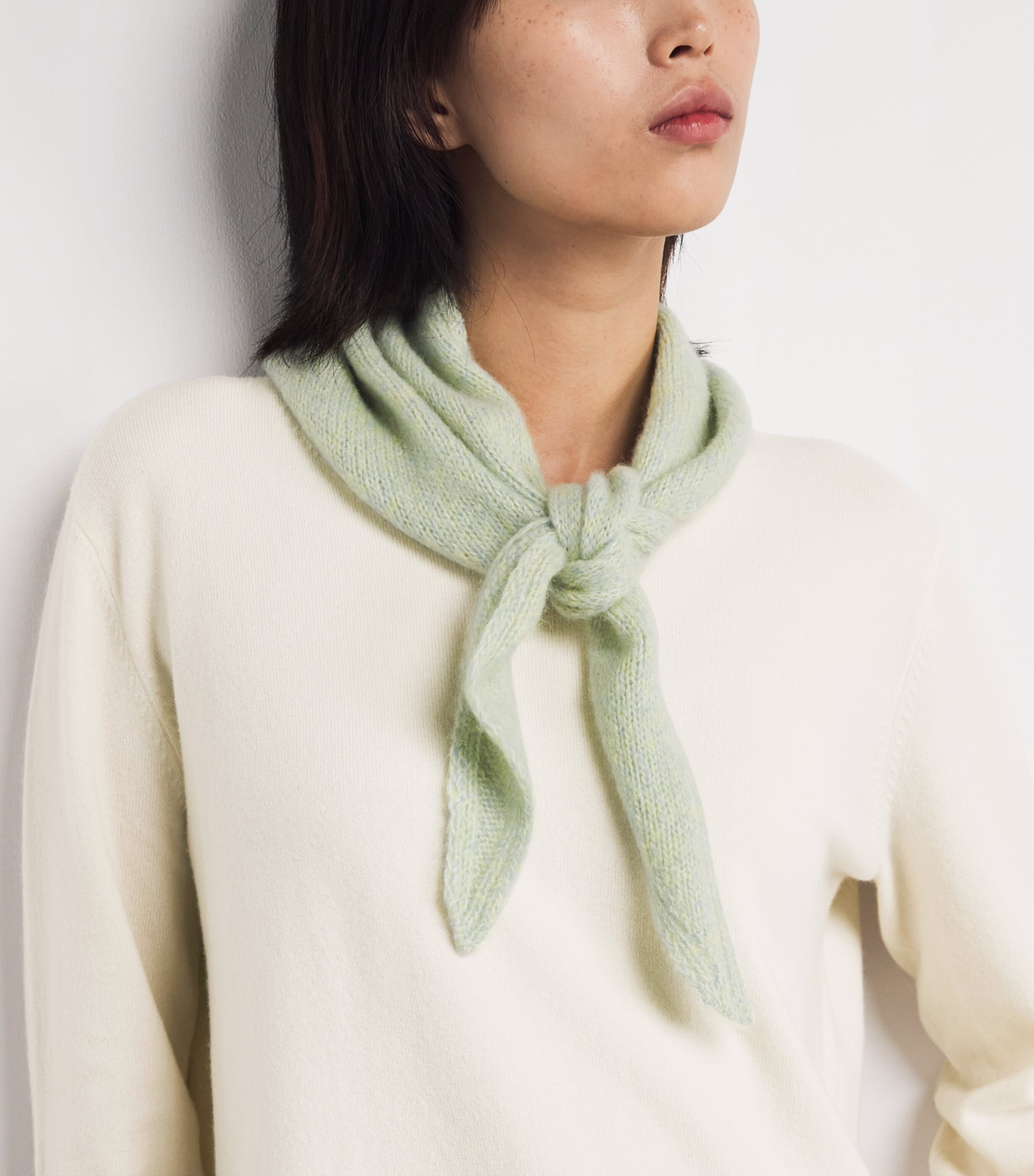 Cashmere Double Layer Sweater IVORY Image 6