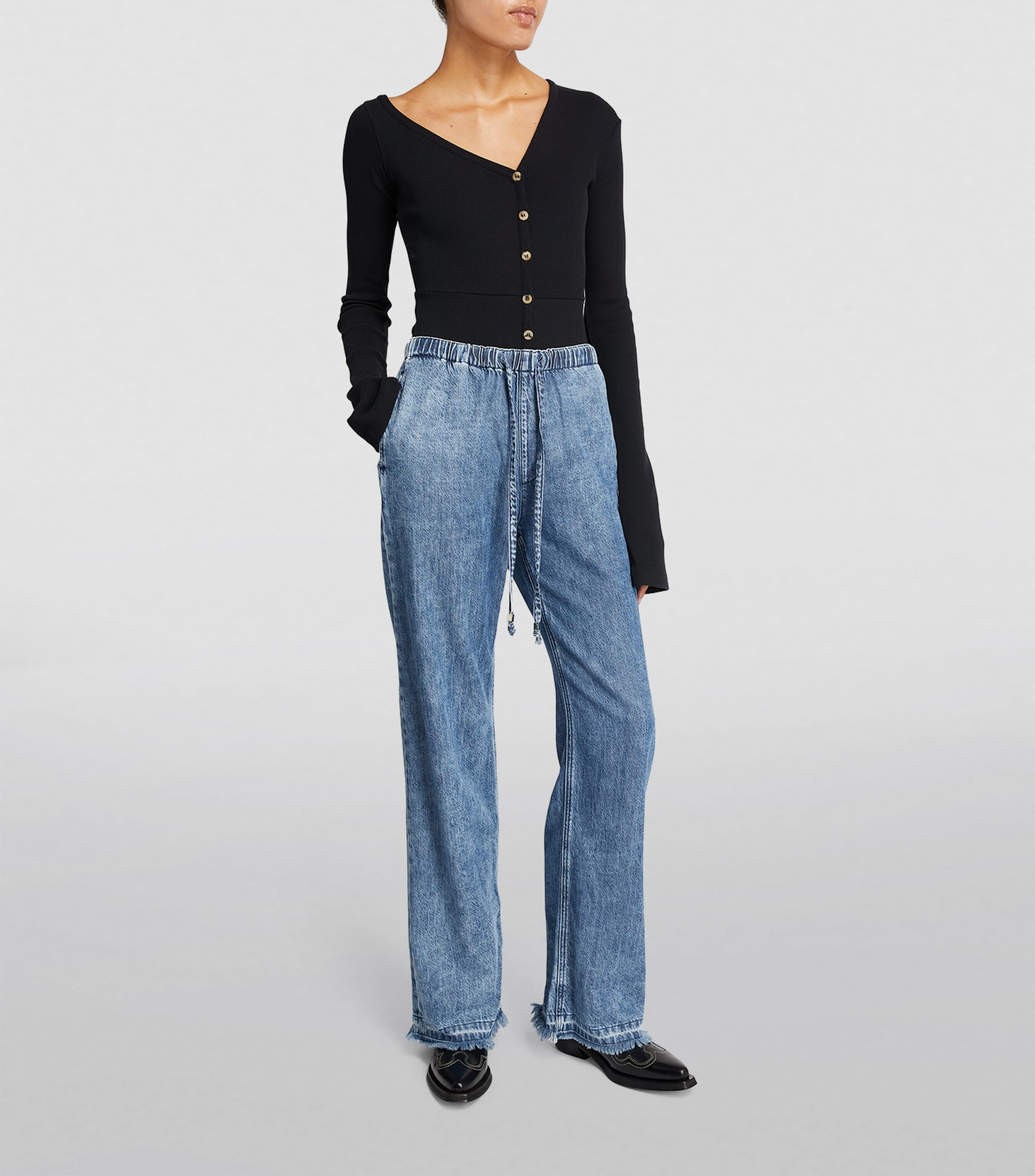 Rag & Bone Womens Printed Terry Miramar Wide-Leg Trousers Noosa Image 2