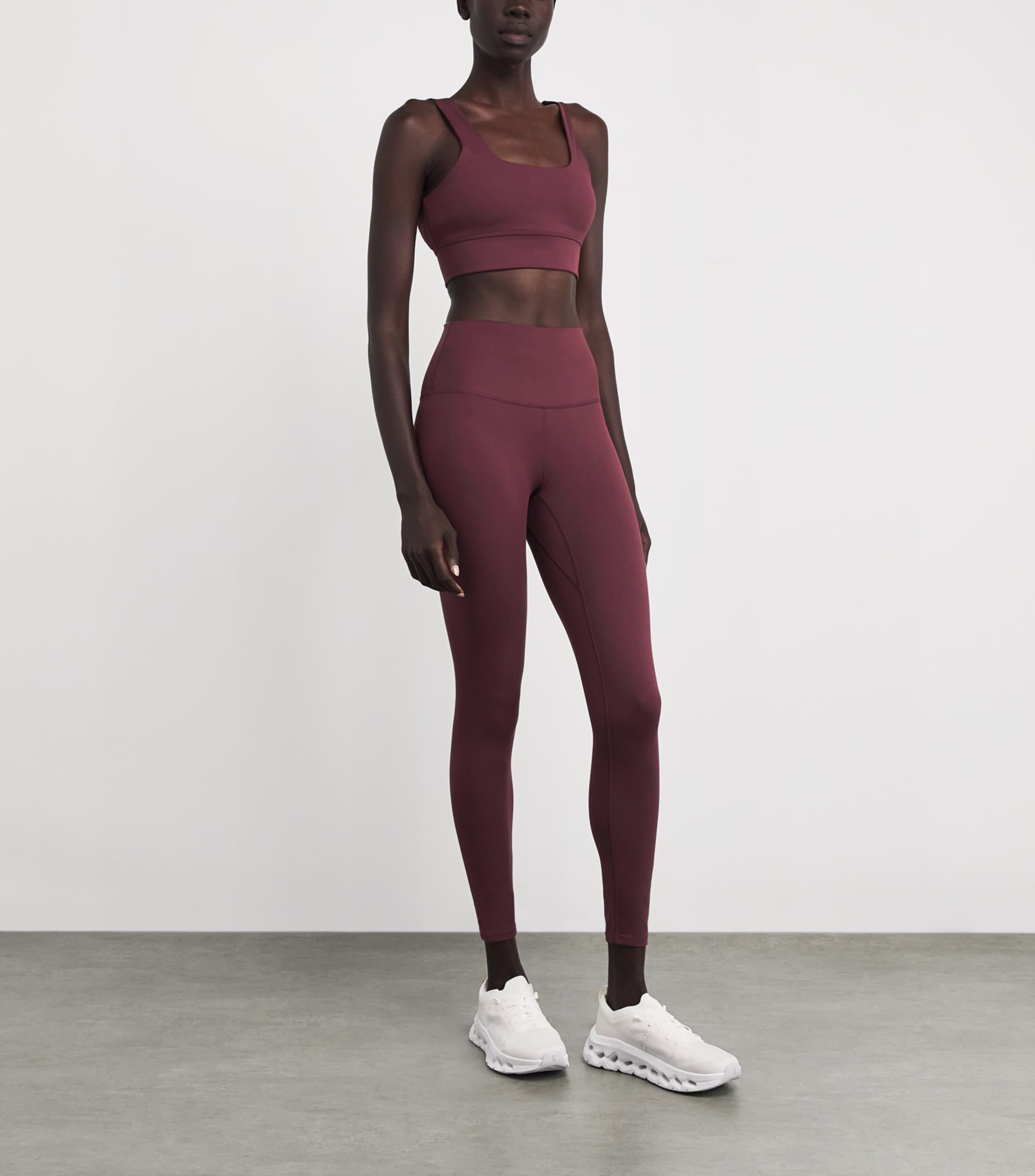 FreeSoft High-Rise Sports Leggings BURGANDY Image 2