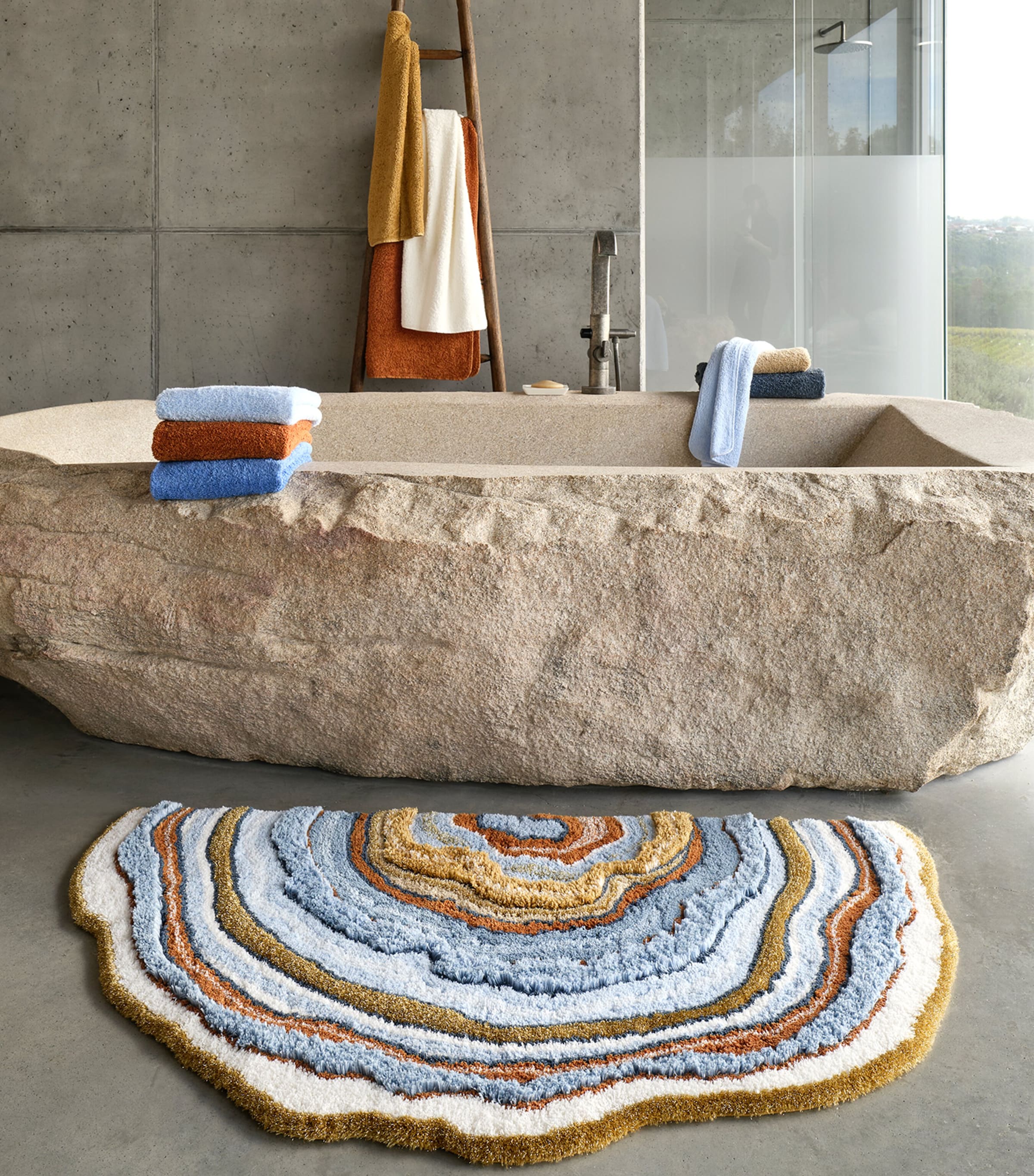 Abyss & Habidecor Celora Bath Rug (85cm x 145cm) Powder Blue Image 4
