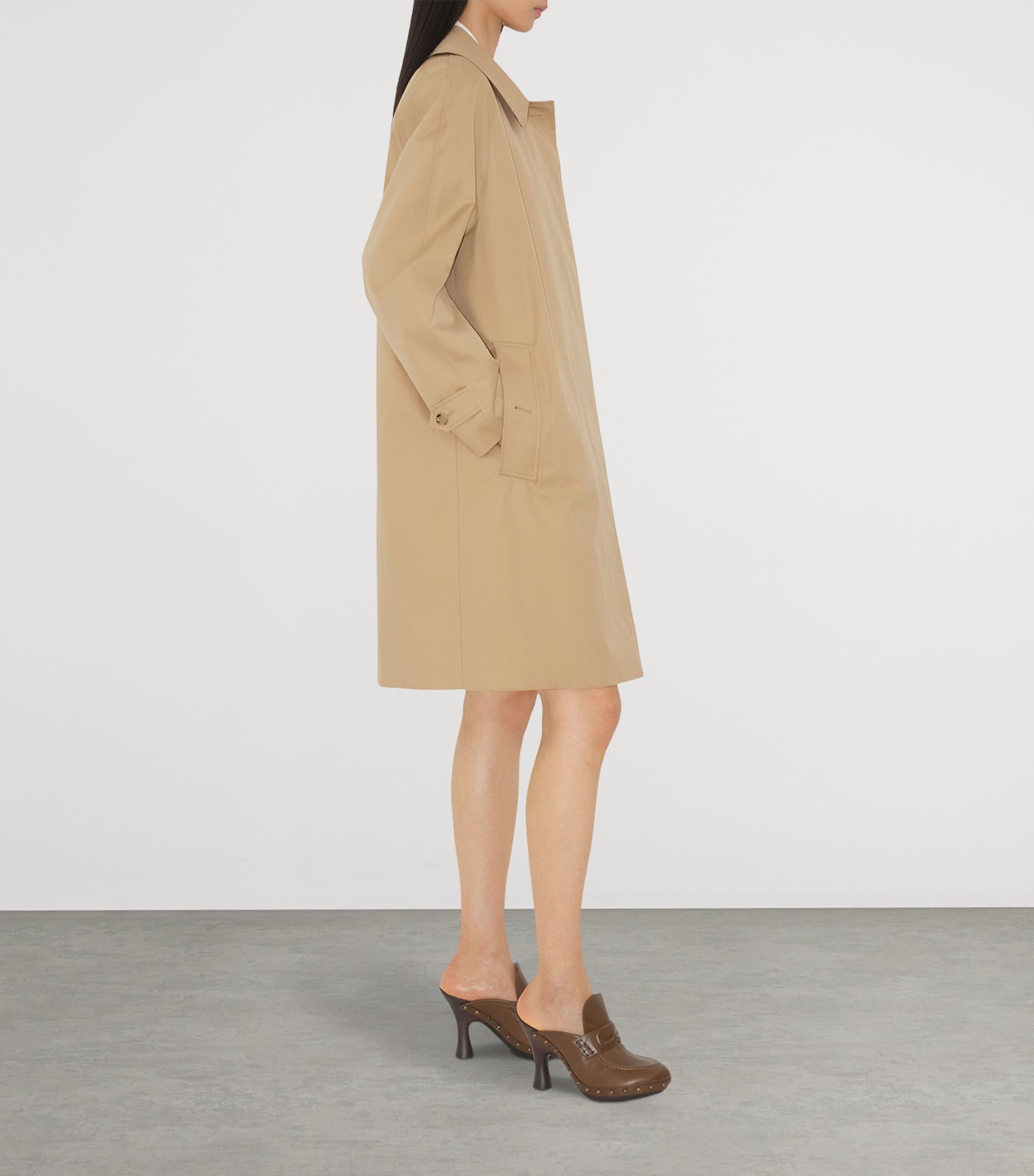 Gabardine Mid-Length Camden Heritage Car Coat HONEY Image 3