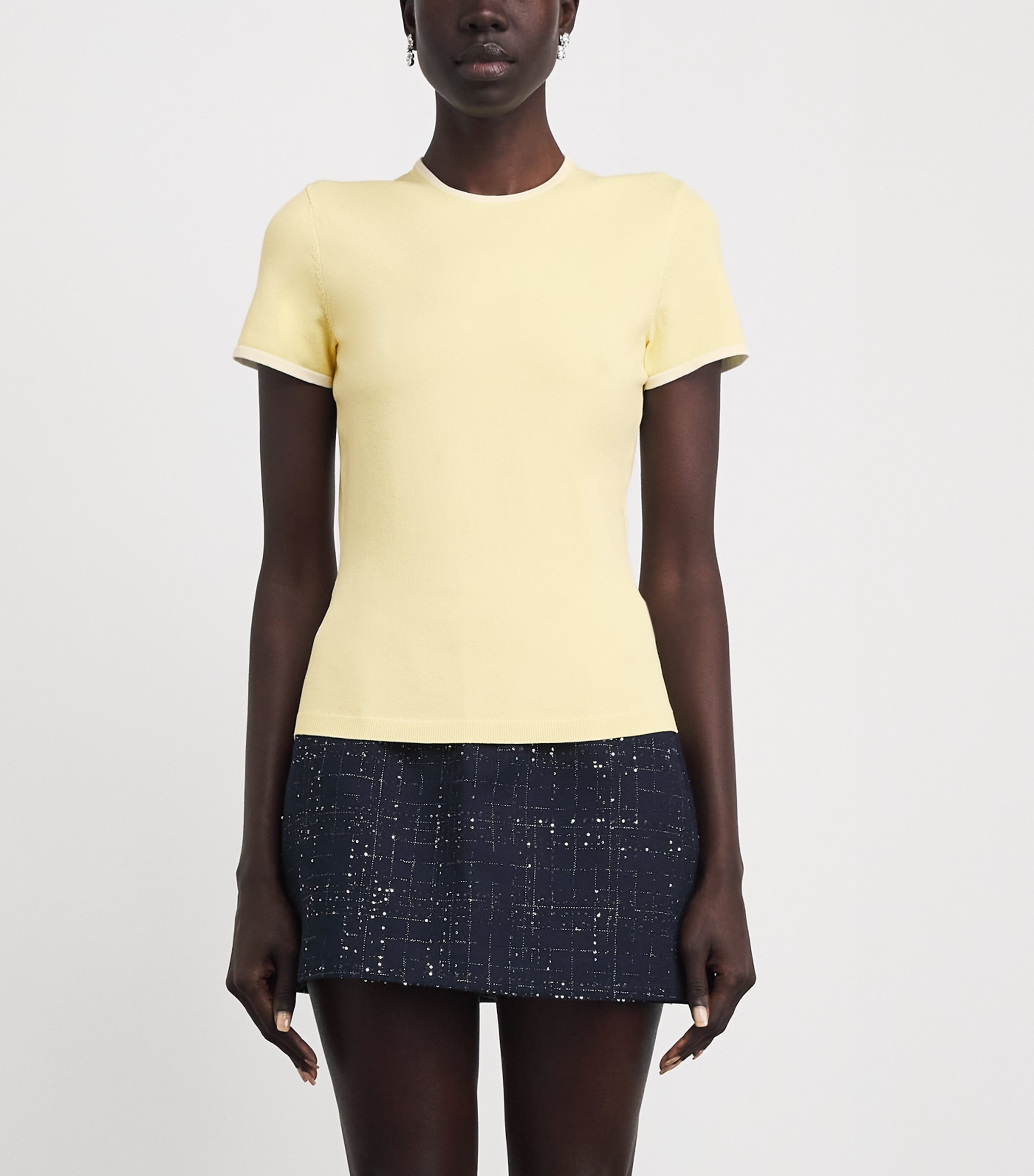 Maje Womens Keyhole Cut-Out T-Shirt Pale Yellow Image 4