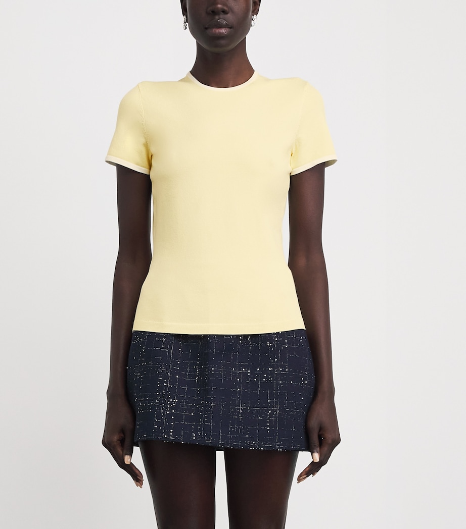 Maje Womens Keyhole Cut-Out T-Shirt Pale Yellow Image 4