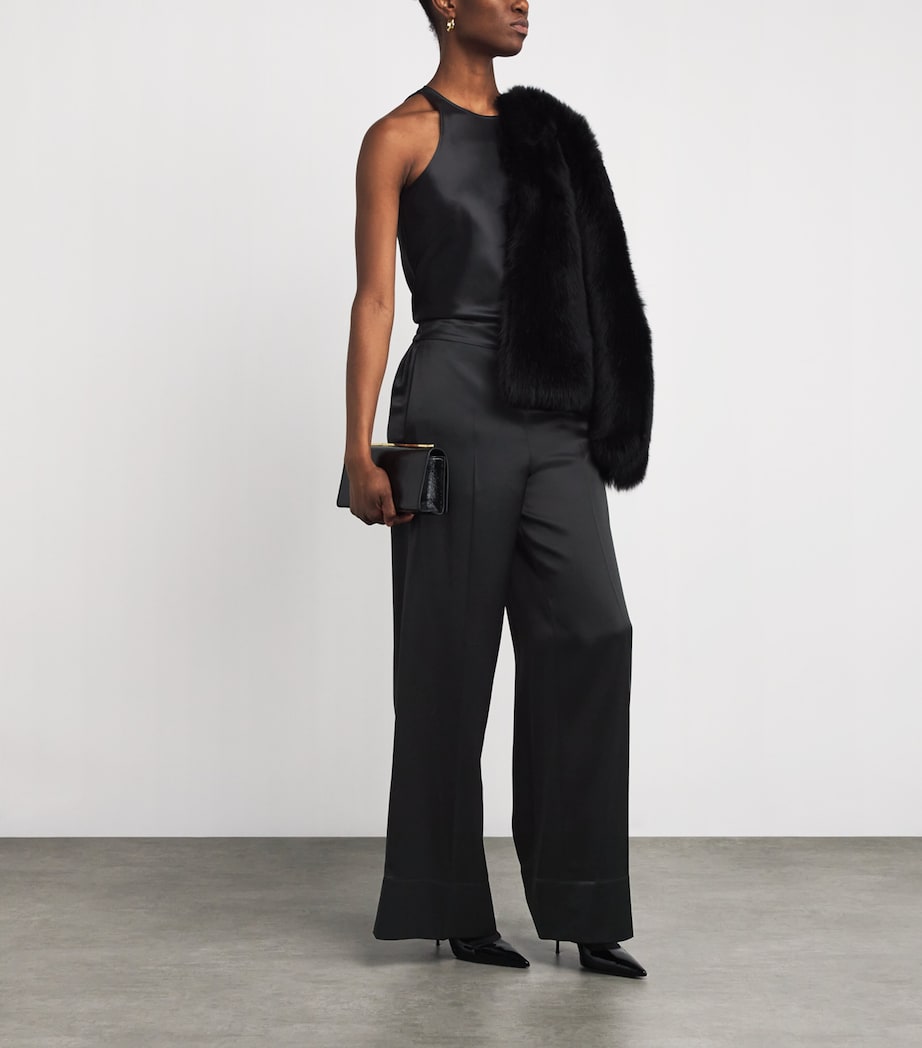 Satin Ritz Sleeveless Top BLACK Image 2