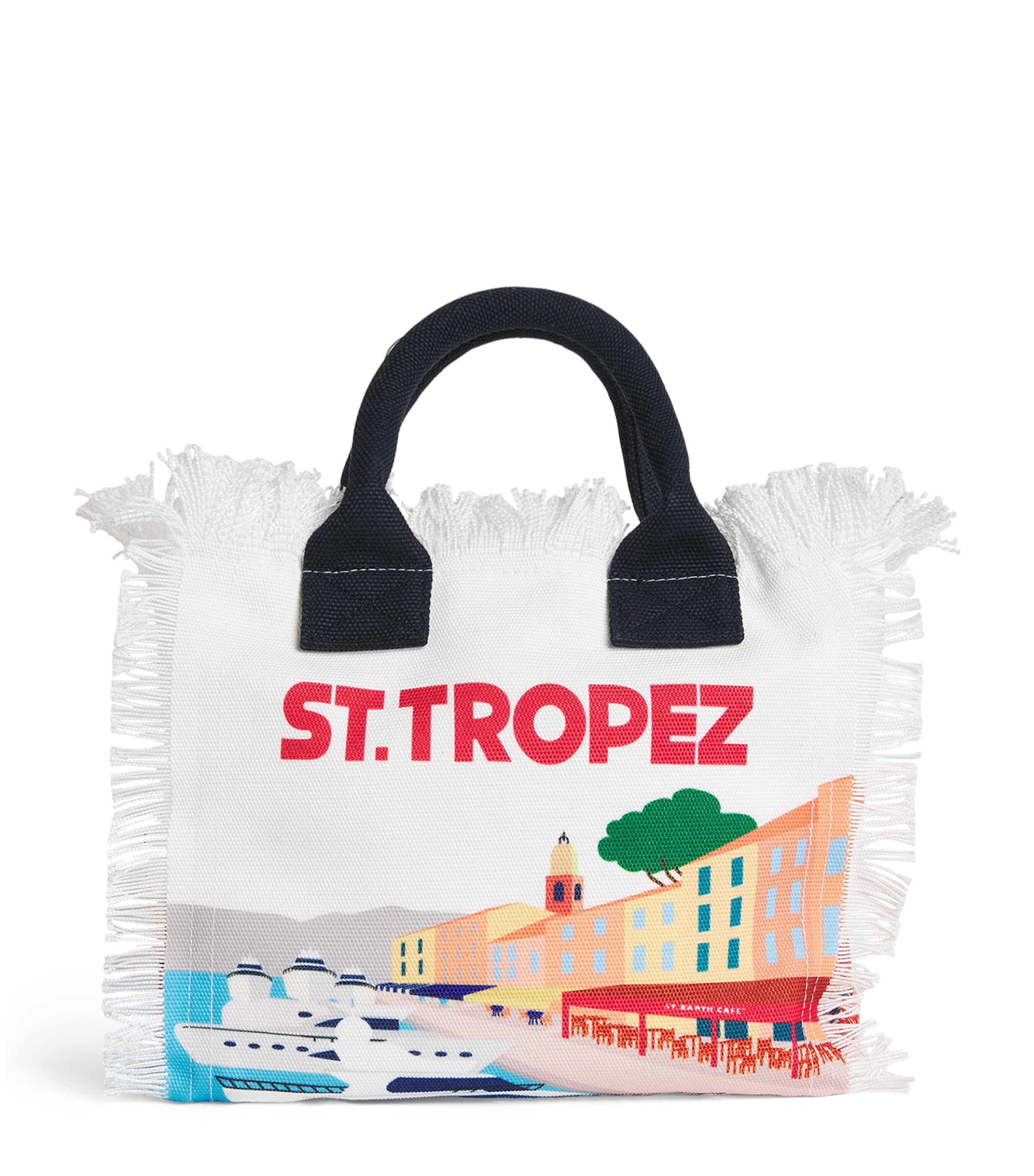 Mc2 Saint Barth Small Canvas Colette Tote Bag In White