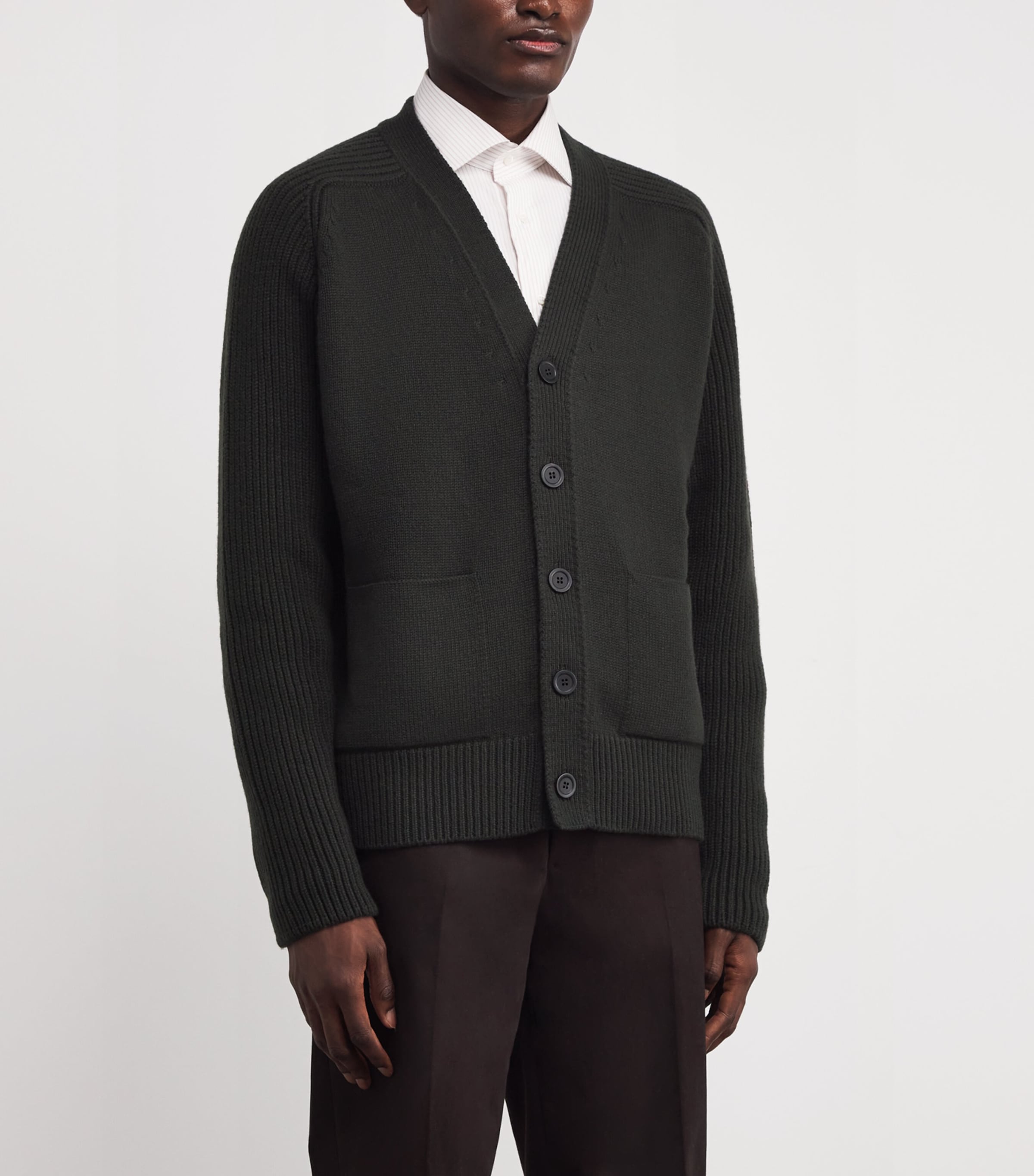 Cashmere Ribbed Cardigan SC7330 IRON Image 3