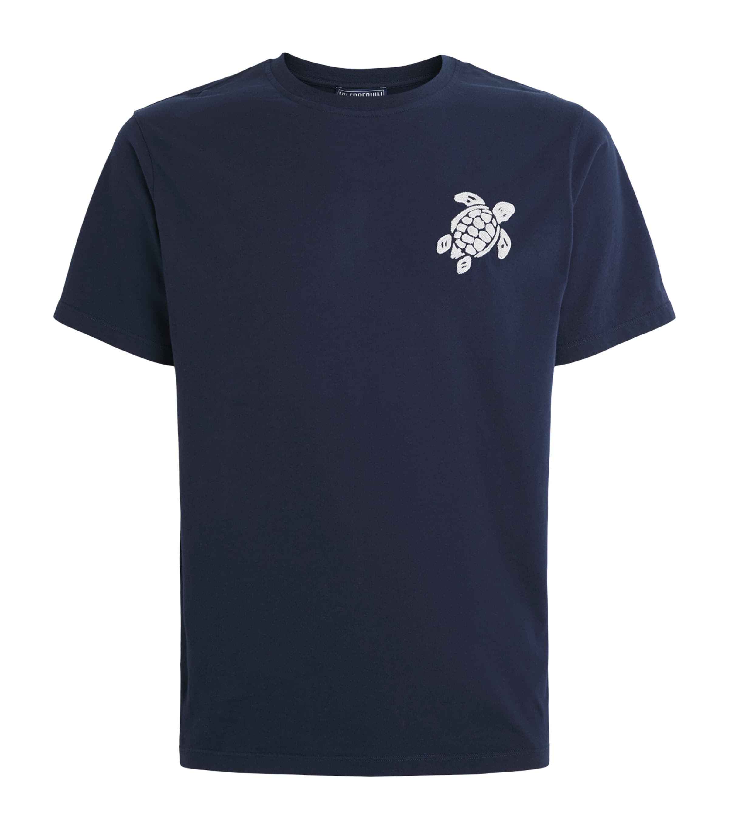 Vilebrequin Mens Organic Cotton Turtle T-Shirt Bleu Marine Image 1