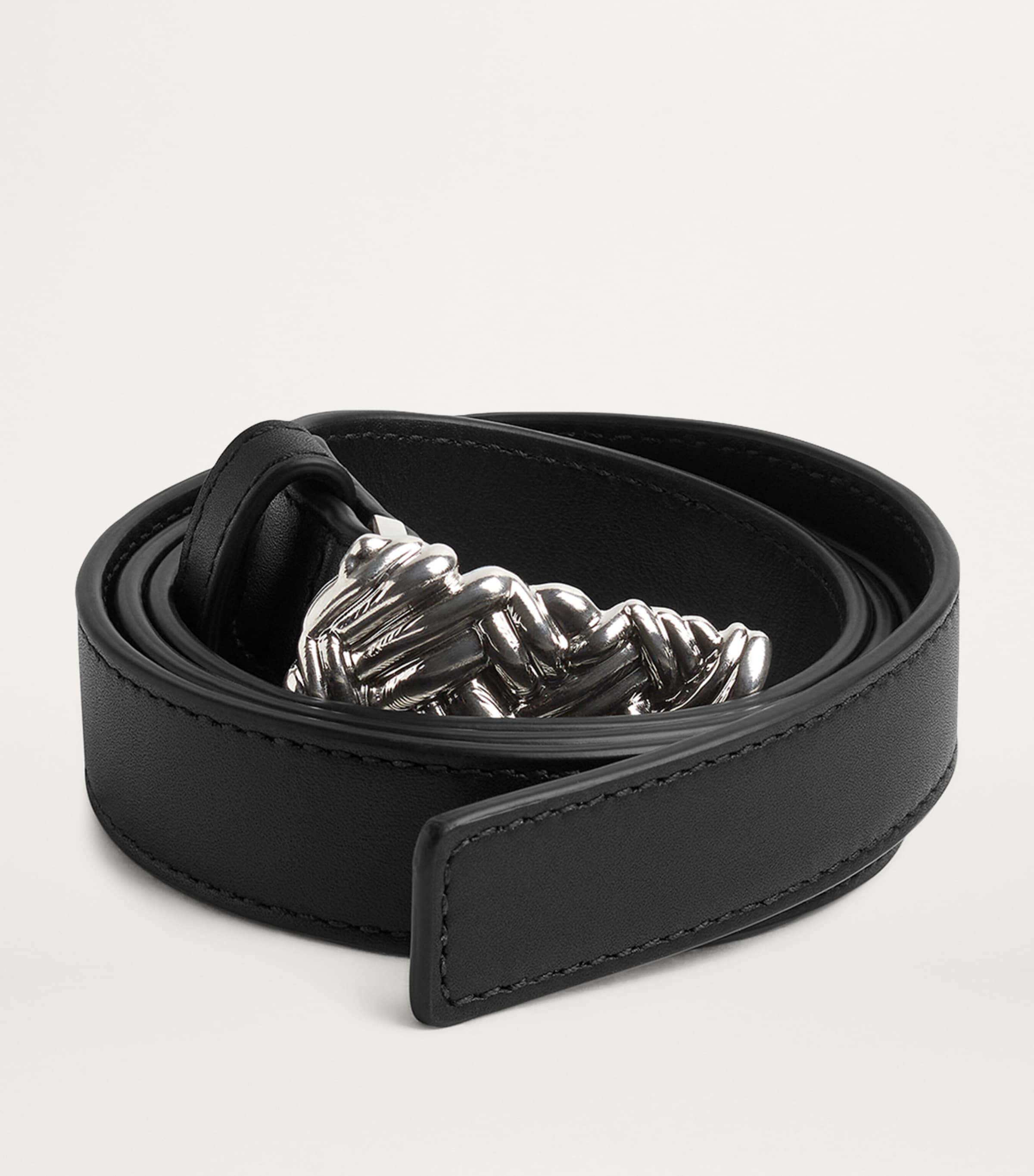 Leather Intreccio-Buckle Belt 8803 Image 2