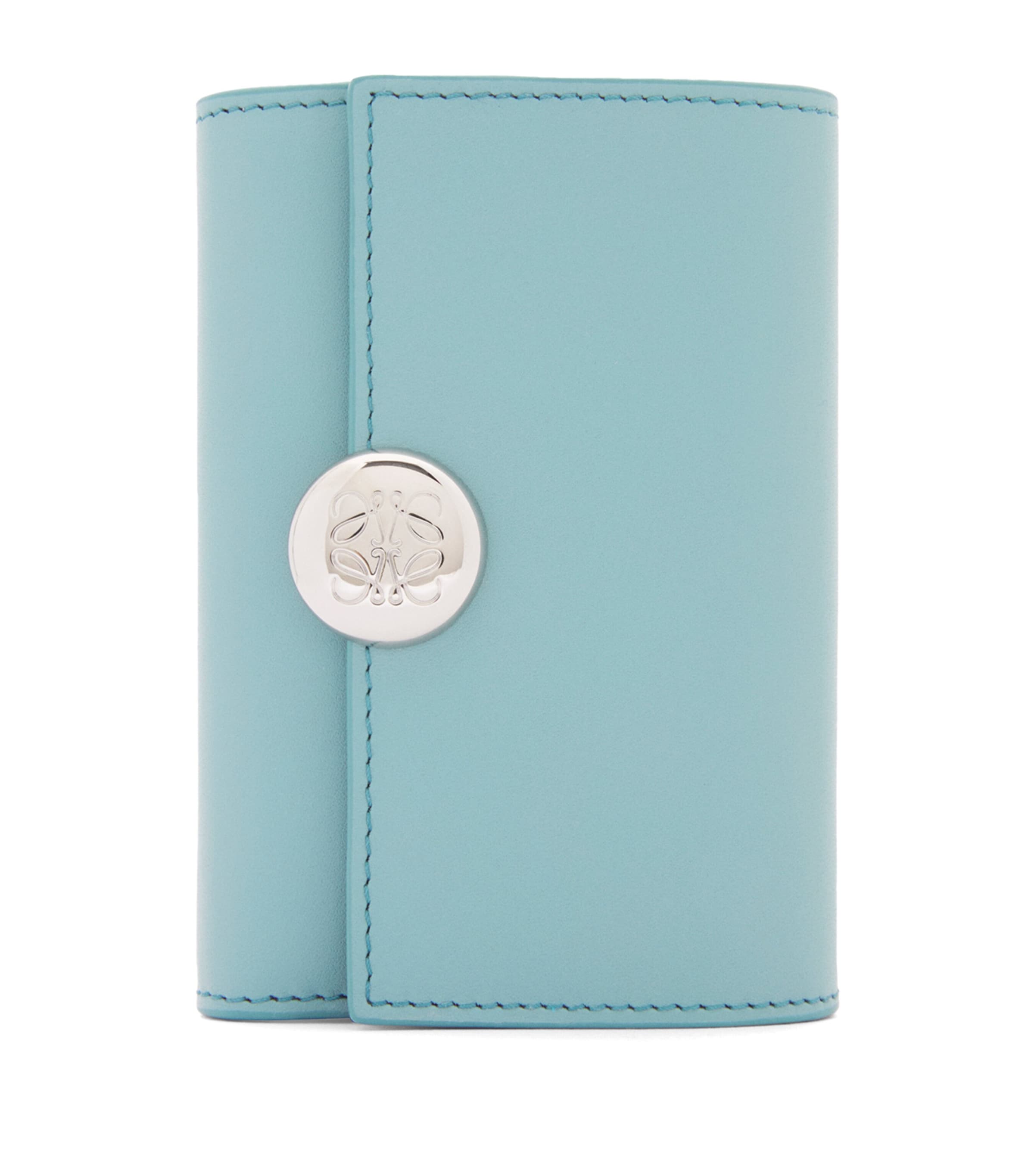 Loewe Leather Vertical Pebble Wallet In Blue