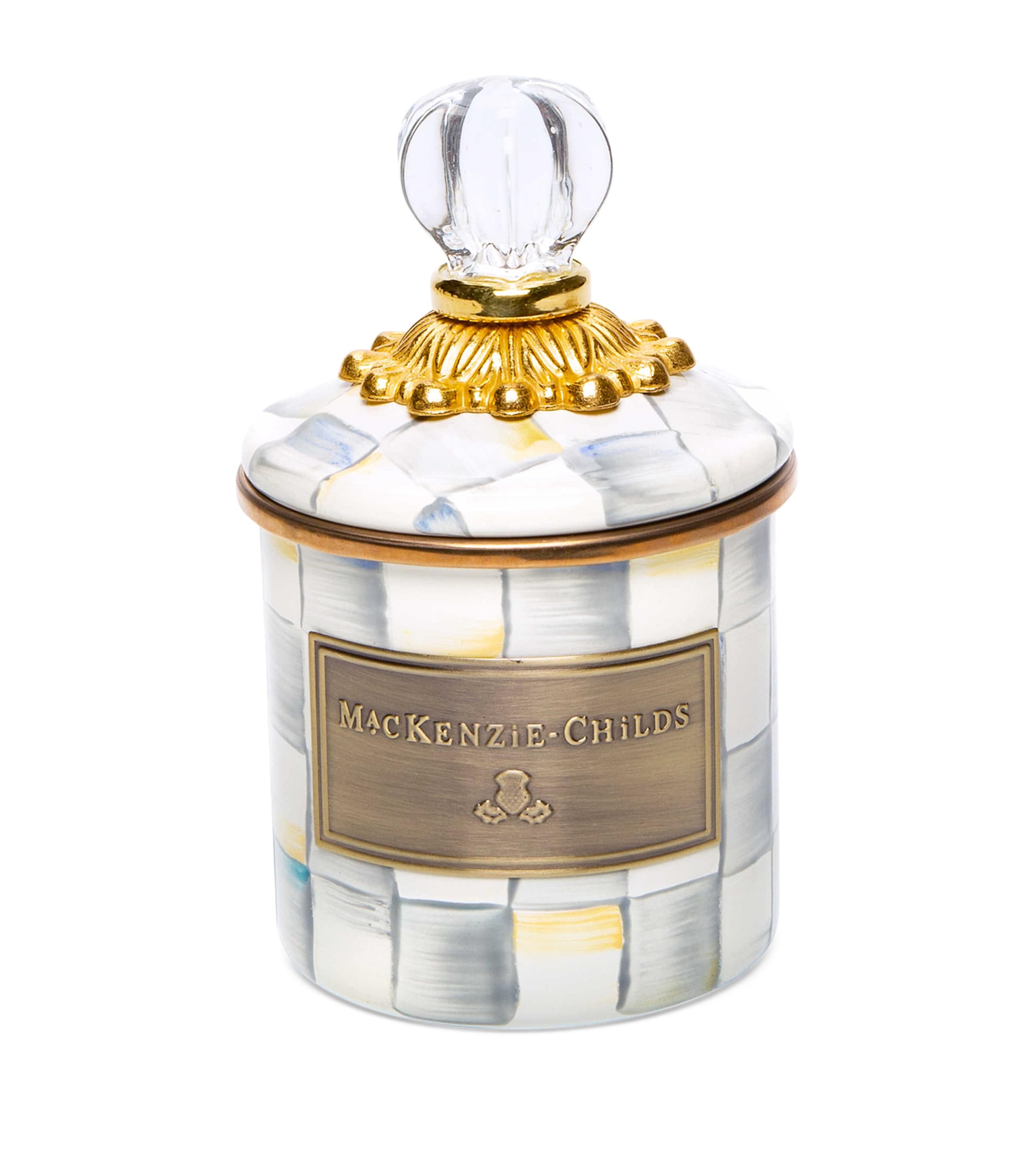 Mini Sterling Check Canister (15cm) SILVER Image 2