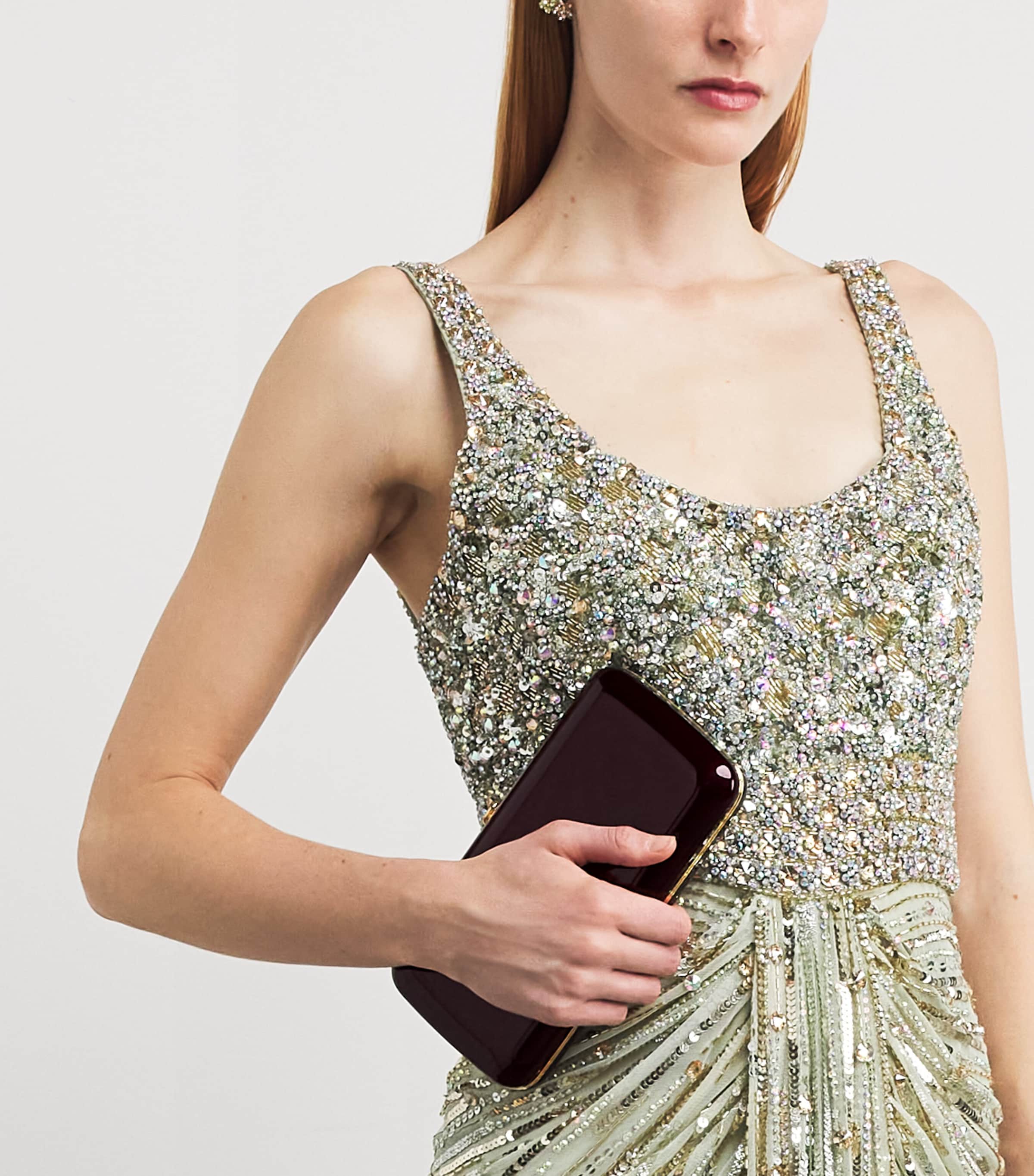 Jeffrey Levinson Mirrored Finley Clutch Bag Touring Malbec Image 4