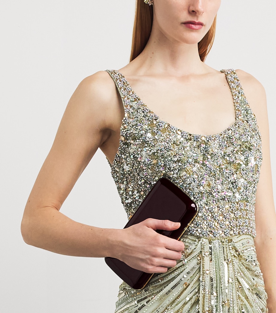 Jeffrey Levinson Mirrored Finley Clutch Bag Touring Malbec Image 4