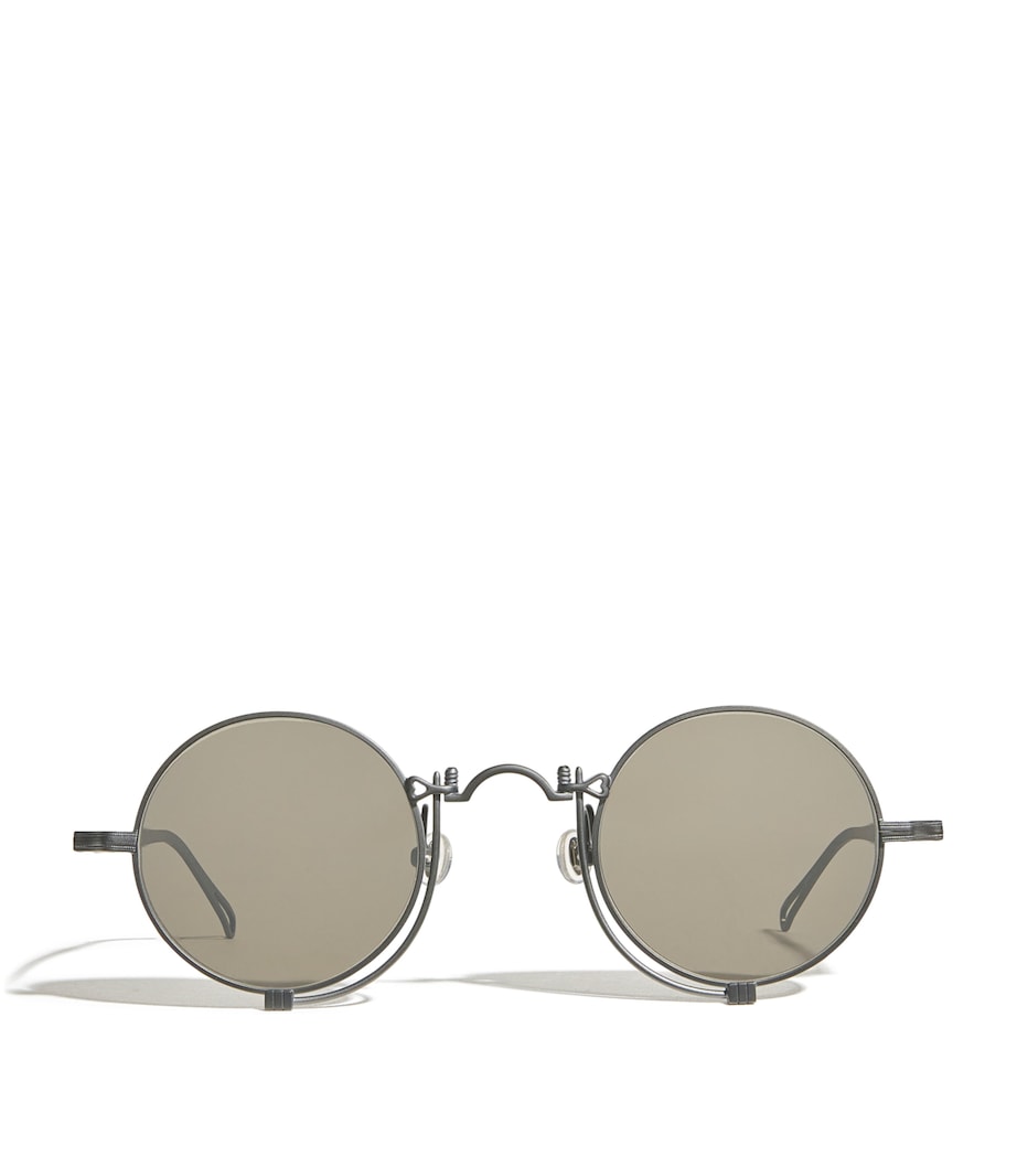 Titanium Round Sunglasses MATTE BLACK (PVD) Image 1