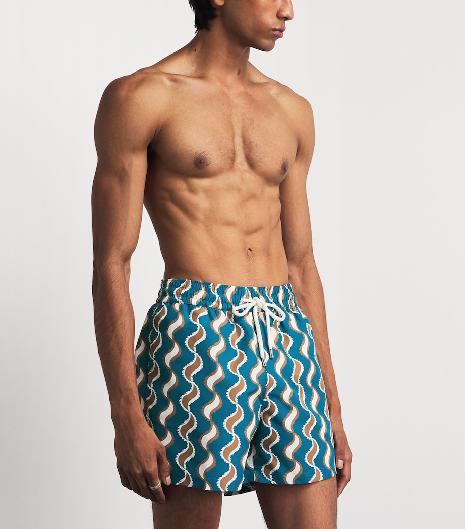 Frescobol Carioca Mens Printed Rio Swim Shorts Teal Image 4