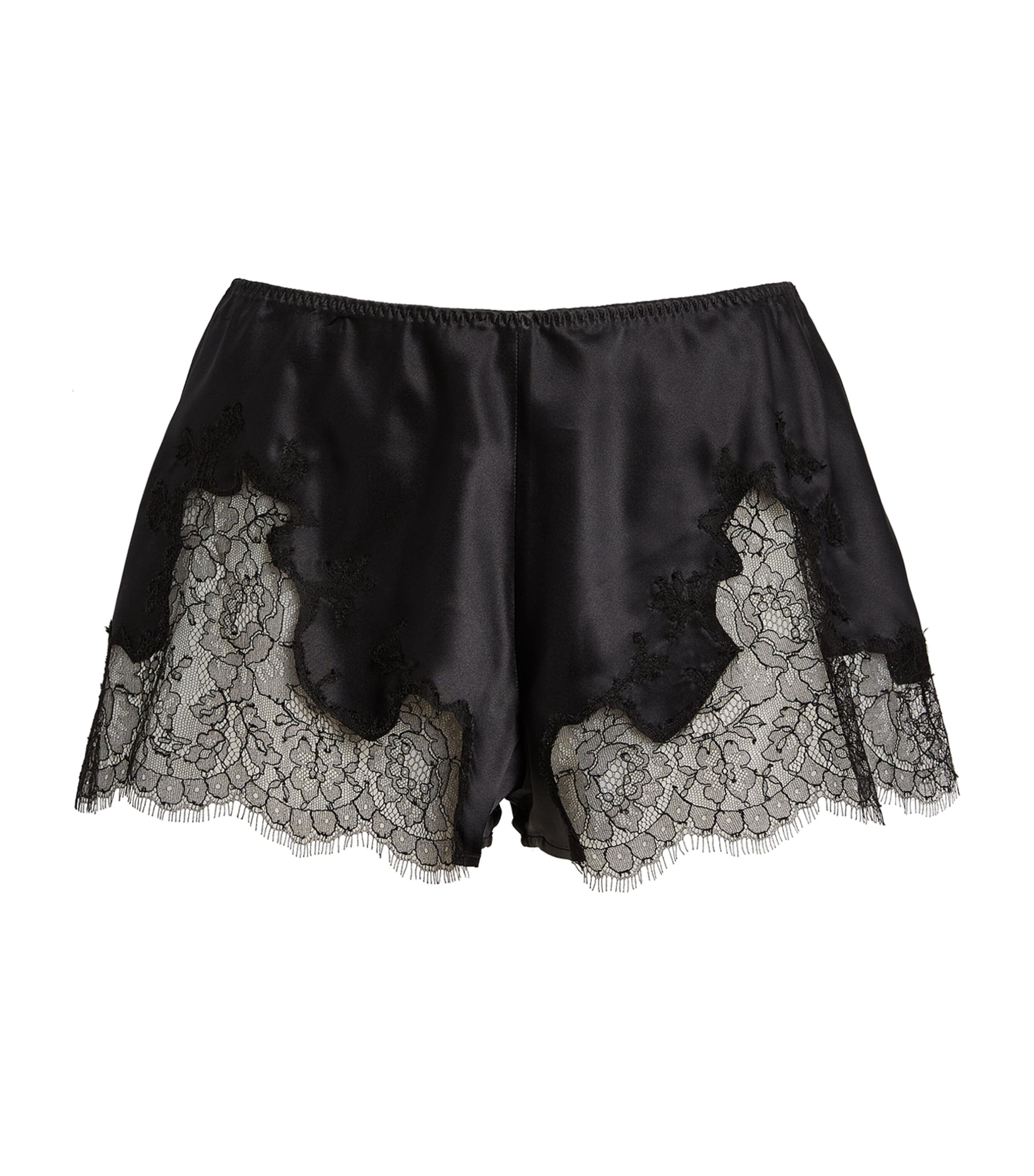 Marjolaine Silk Lace-Trim Baccarat Shorts | Women Clothing | Nightwear | Pyjamas | Designers | Marjolaine