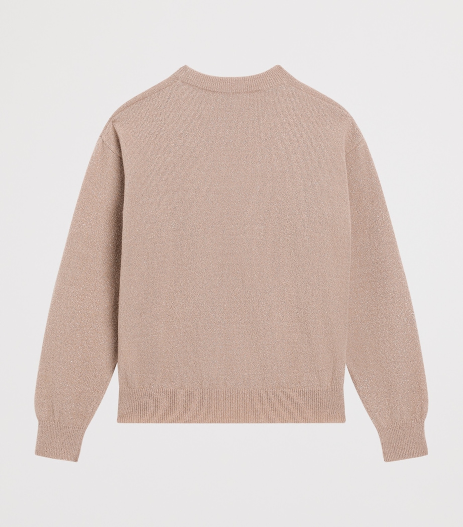 Dolce&Gabbana Kids Glitter Logo Sweater (8-12 Years) Antique Rose Image 2