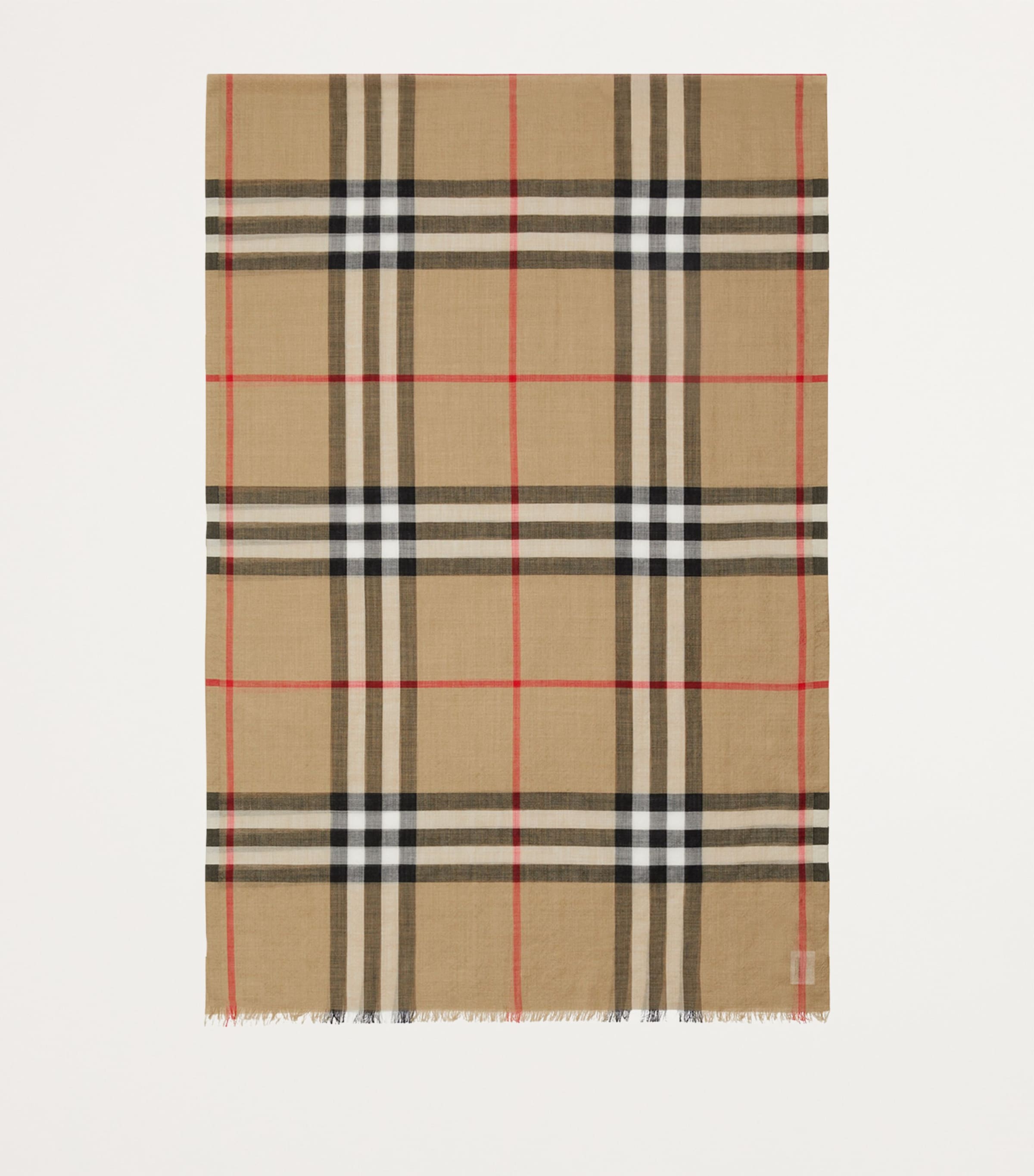 Wool-Silk Check Scarf ARCHIVE BEIGE Image 4