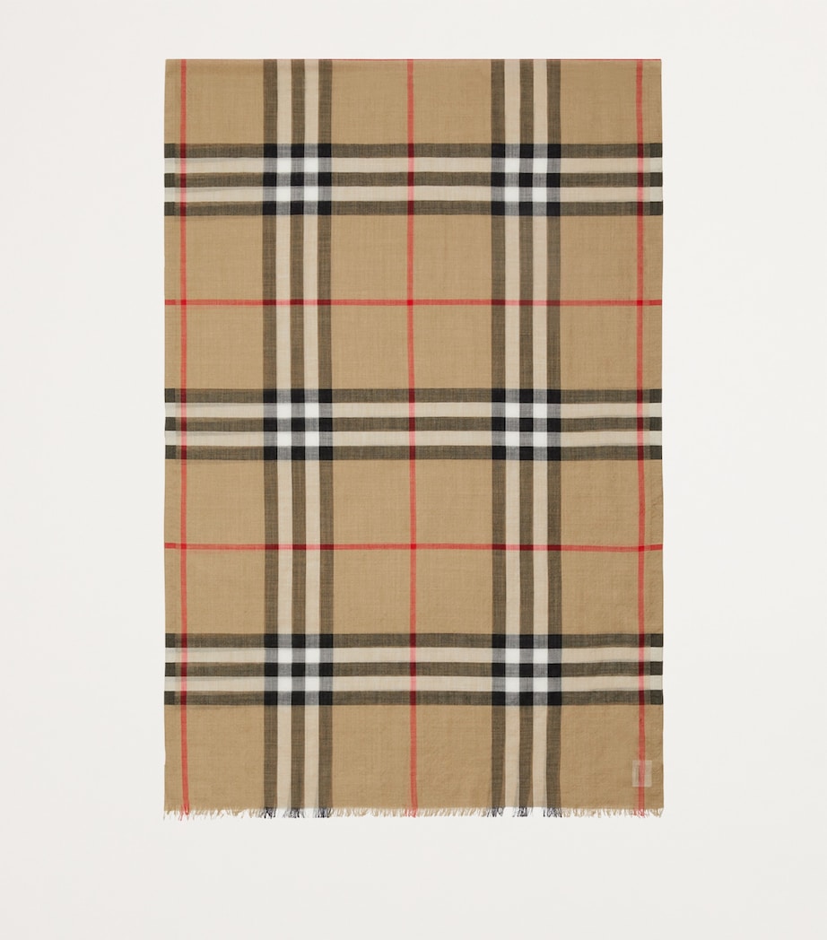 Wool-Silk Check Scarf ARCHIVE BEIGE Image 4