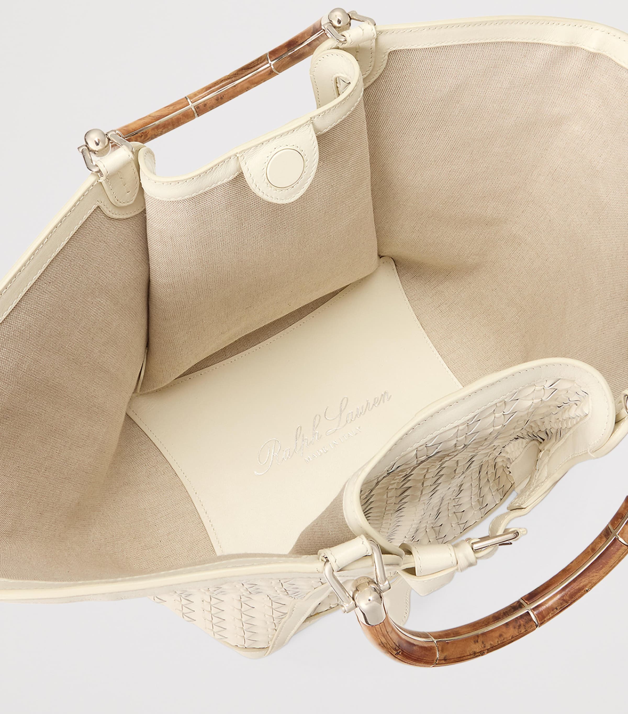 Ralph Lauren Collection Large Leather The Ralph Tote Bag Natural Image 7