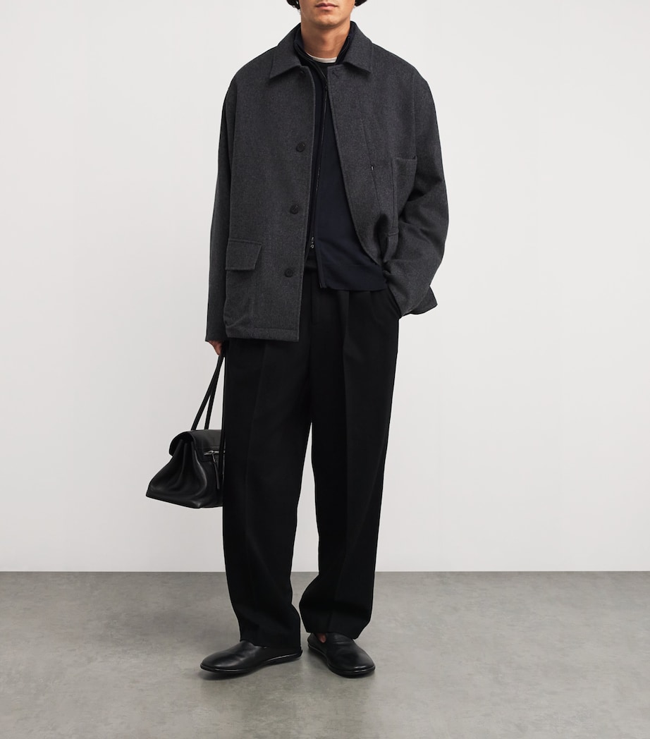 Extra Fine Merino Wool Zip-Up Sweater MIDNIGHT Image 2