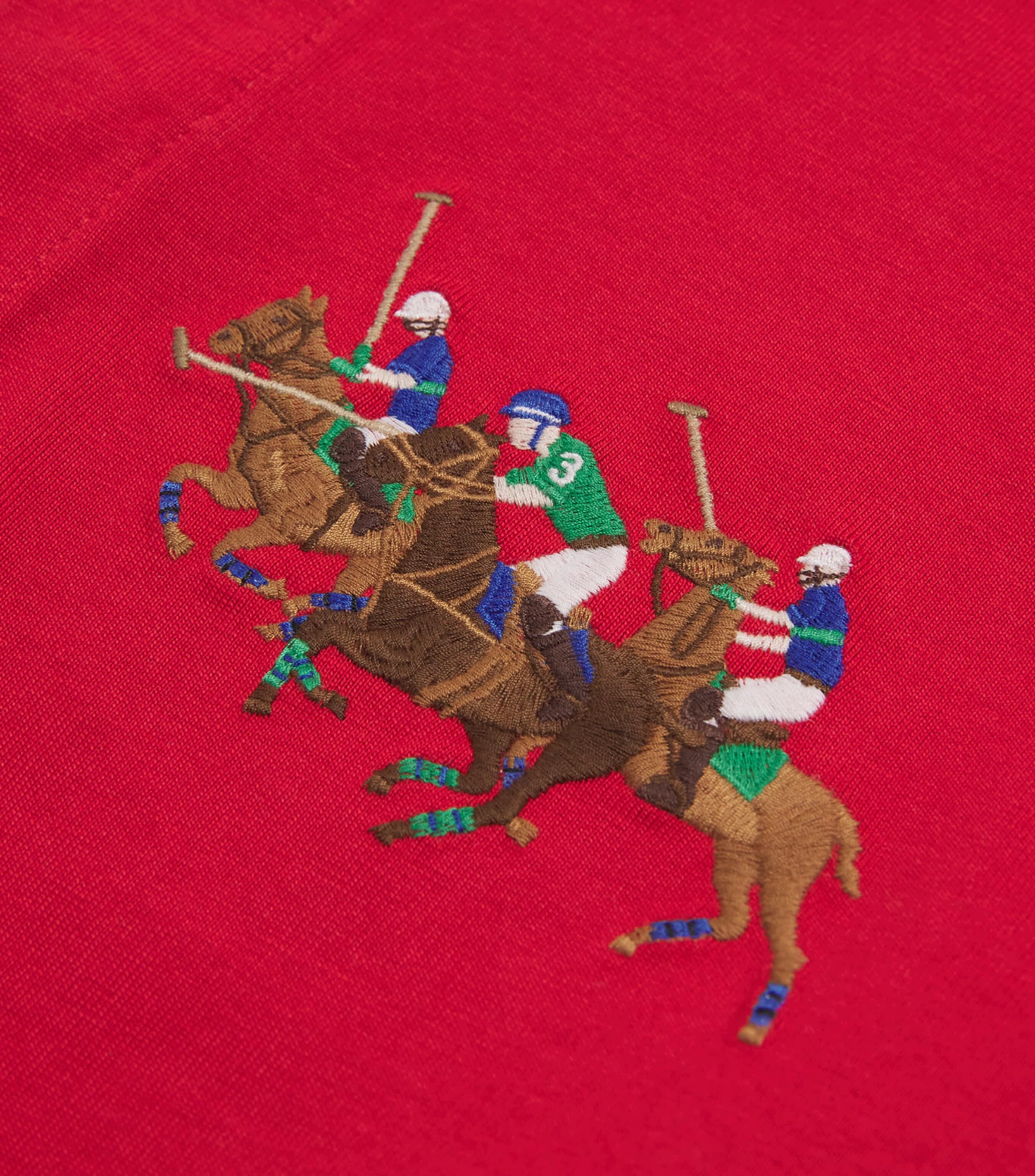 Cotton Triple Pony Rugby Shirt (2-7 Years) RED MU Image 3