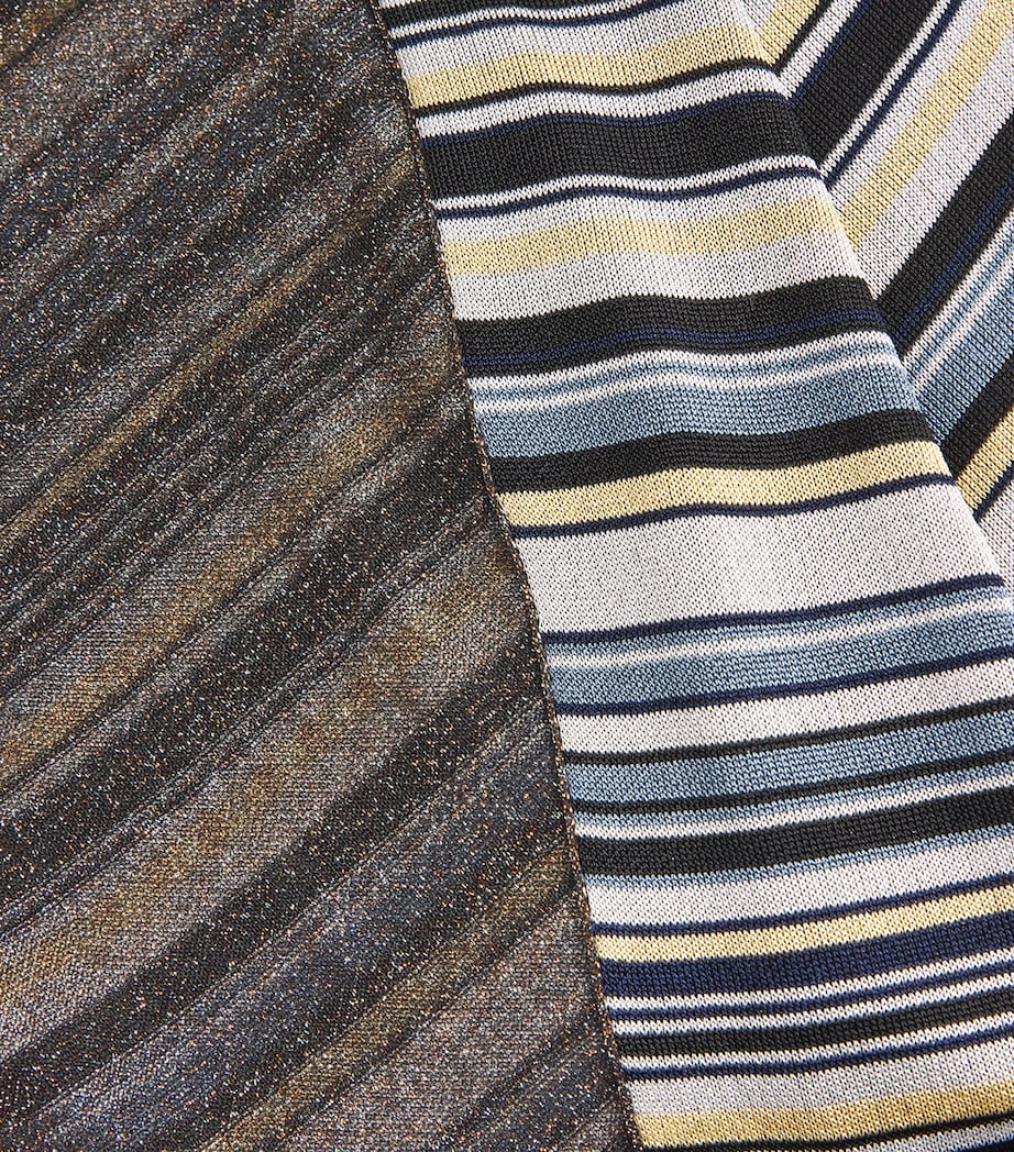 Missoni Womens Lamé Stripe Maxi Skirt Smsml Gold/ Light Image 6