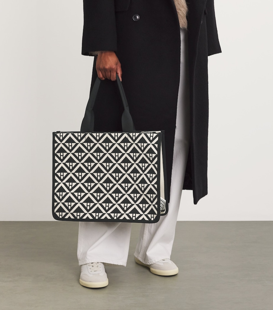 Harrods Medium Geometric Tote Bag Black Image 5