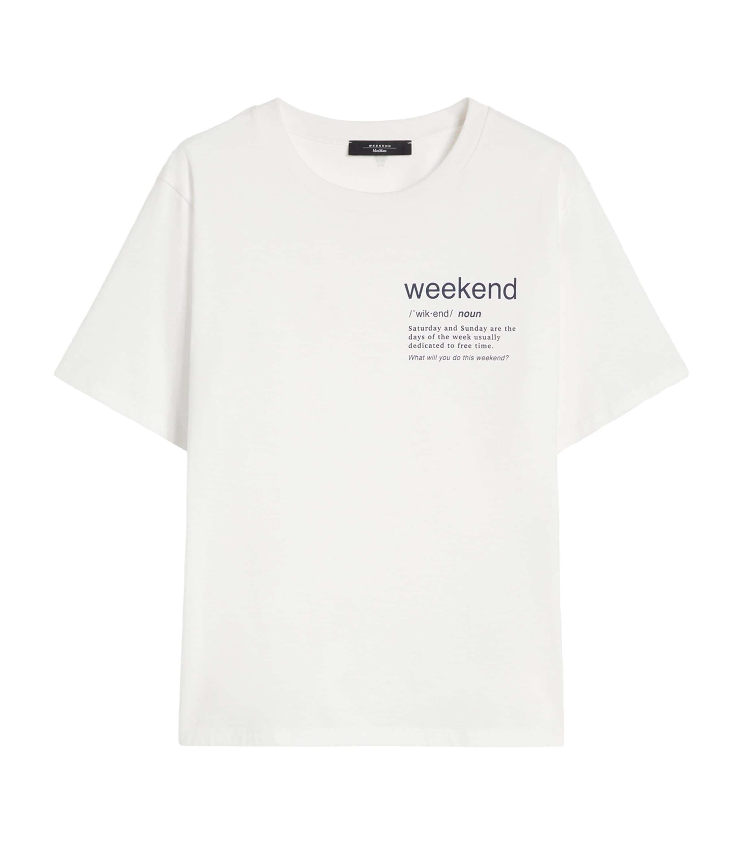 Weekend Max Mara Womens Cotton Logo T-Shirt White Image 1