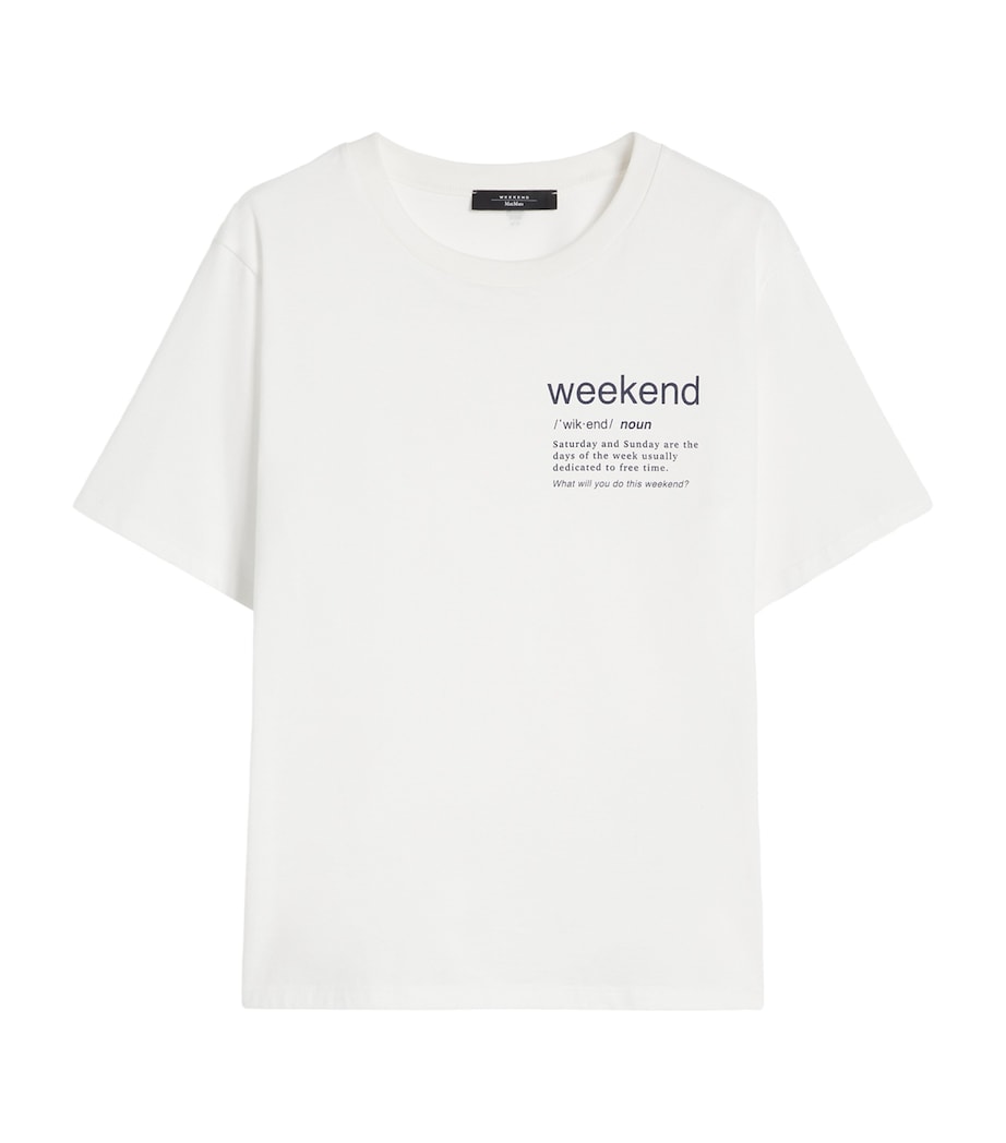 Weekend Max Mara Womens Cotton Logo T-Shirt White Image 1