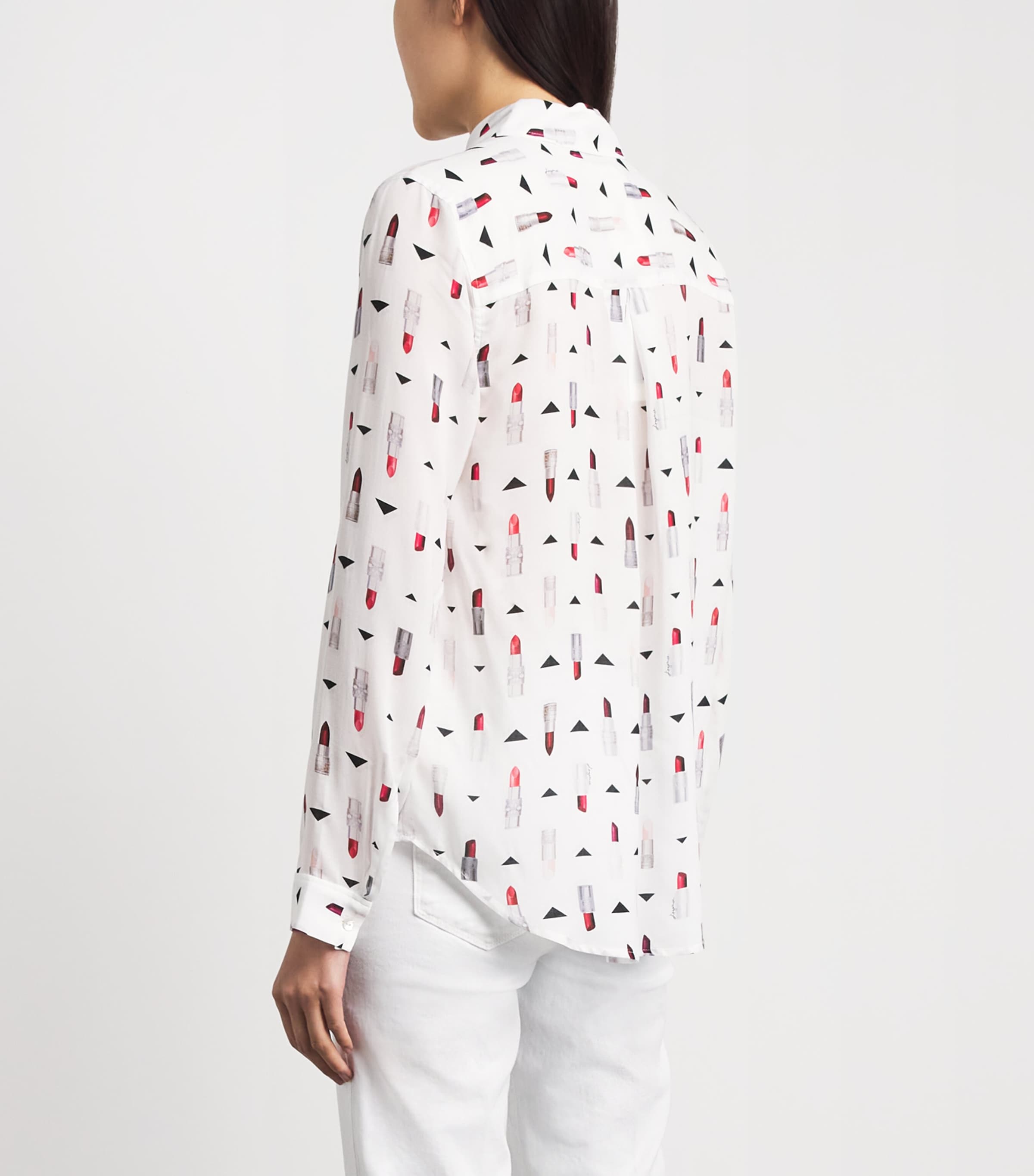 L'Agence Womens Lipstick Print Holly Shirt Lipp Ivry Mlti Lpstk Image 5
