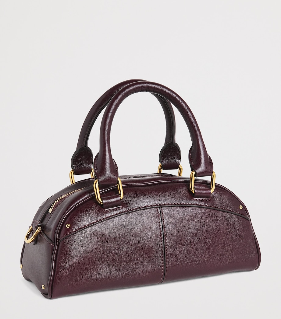 Small Leather Bowling Top-Handle Bag PERFECT PLUM Image 3