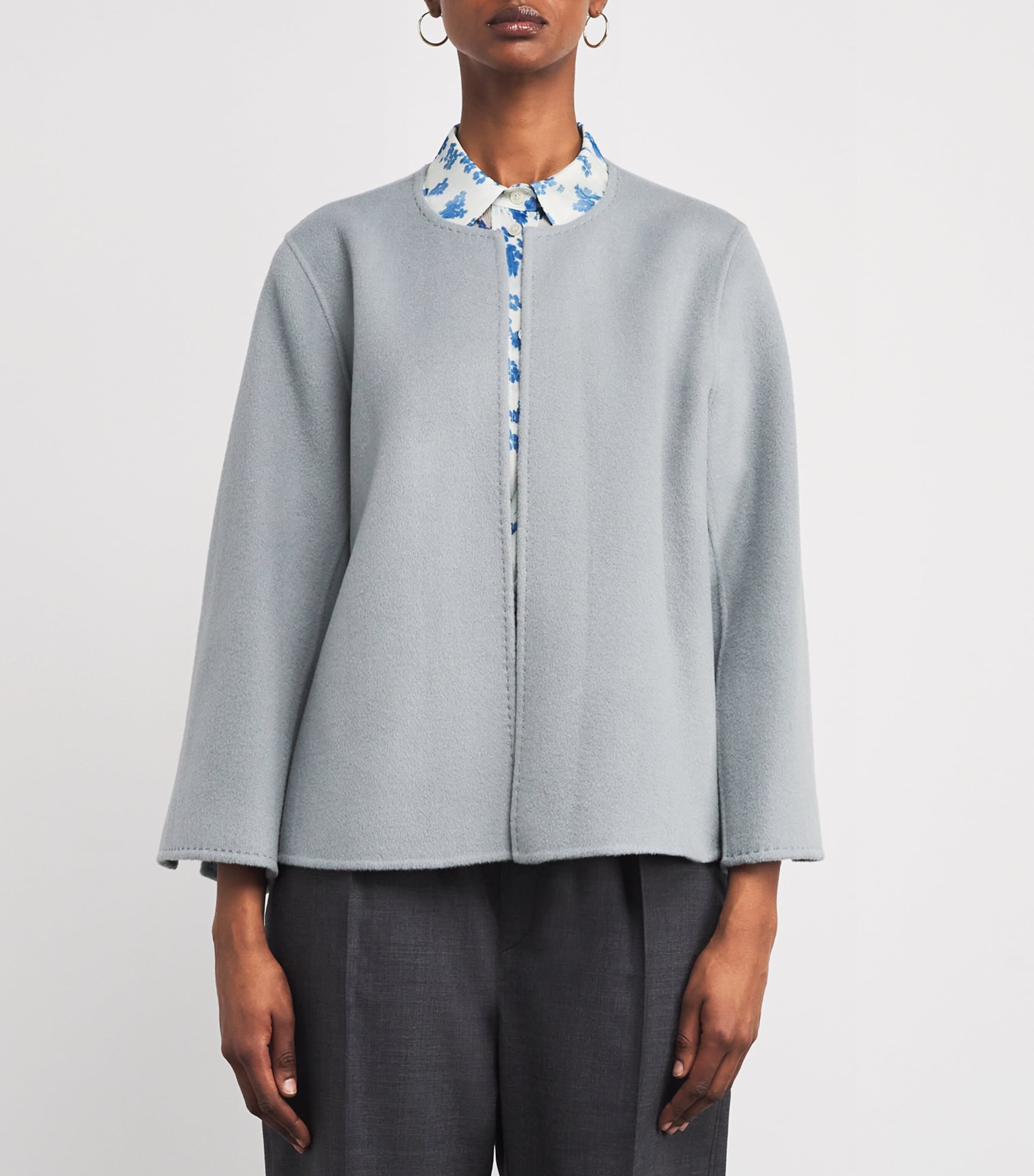 Wolk Morais Womens Cashmere Paletot Jacket Mist Image 3