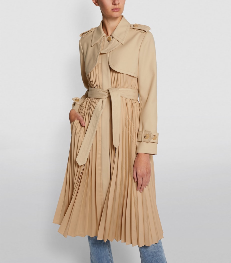 Pleated Trench Coat BEIGE Image 6