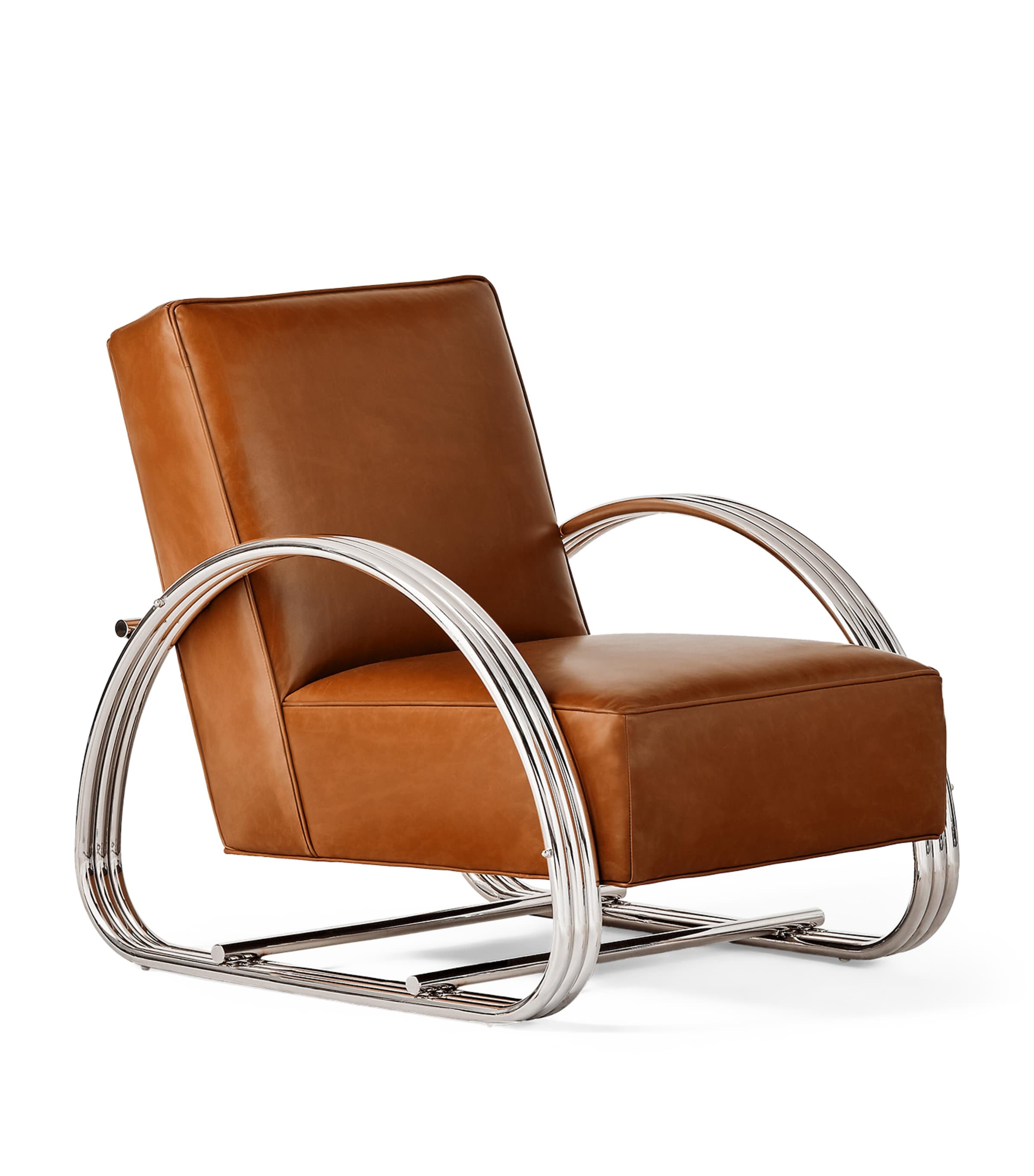 Stainless Steel and Leather Hudson Street Lounge Chair STAINLESS STEEL Image 2