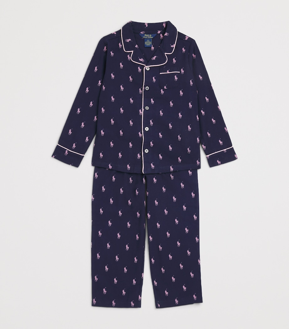 Cotton Polo Pony Pyjama Set (4-7 Years) NEWPORT NAVY Image 3