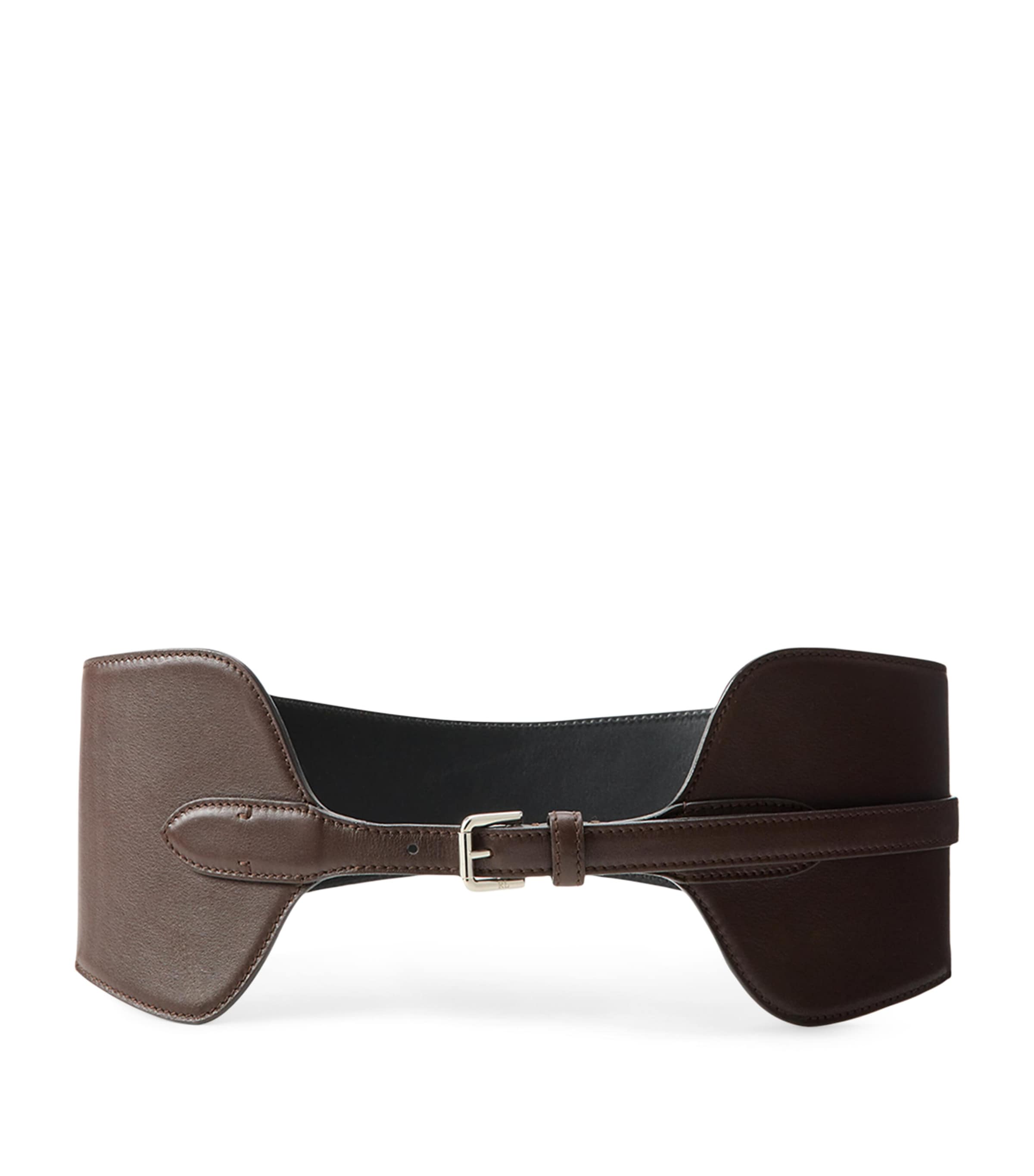 Ralph Lauren Leather Corset Belt In Brown