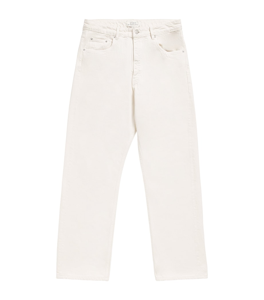 Studio Nicholson Mens Riso Straight Jeans Parchment Image 1