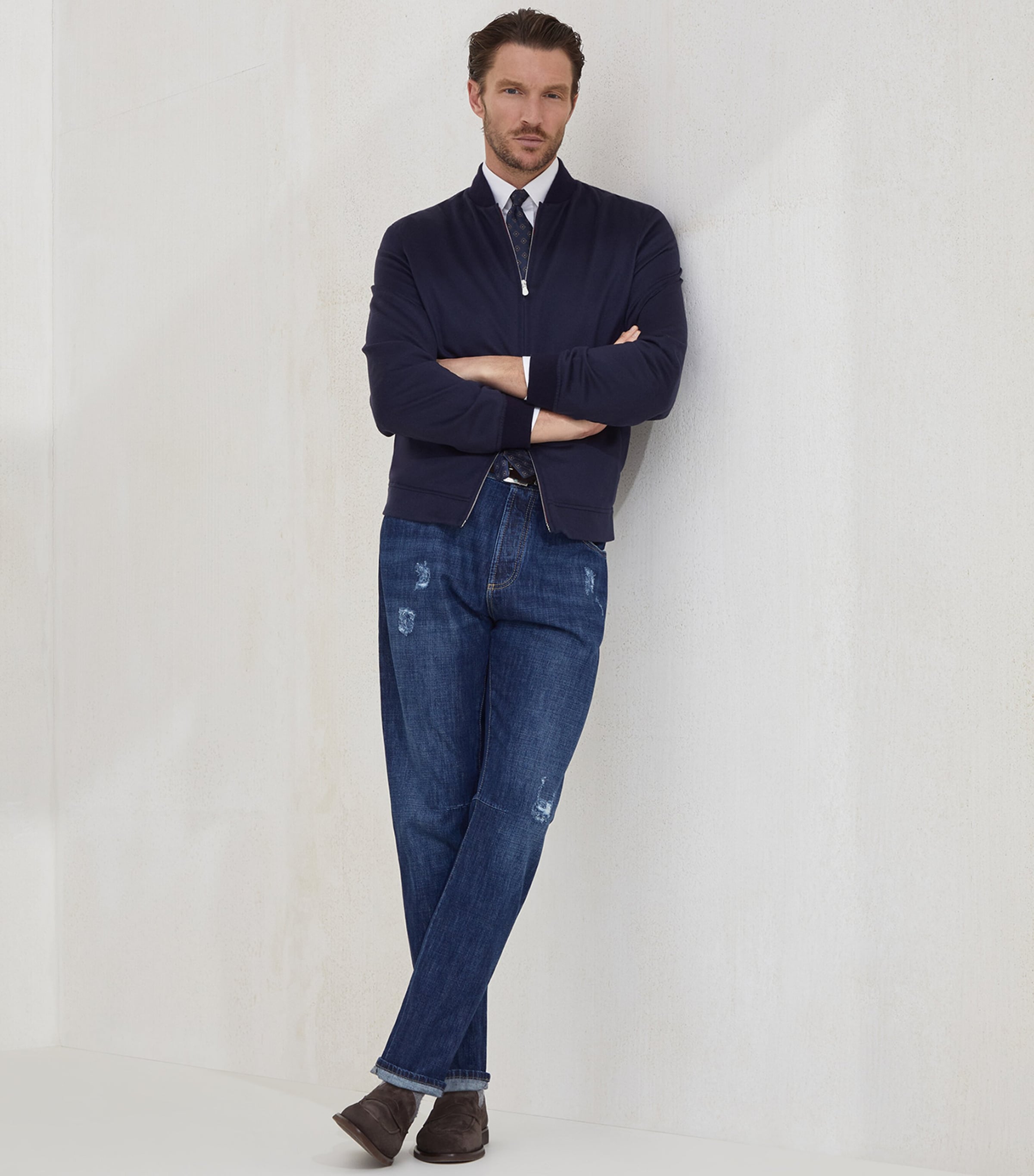 Cashmere Flannel Bomber Jacket CU926 Image 4